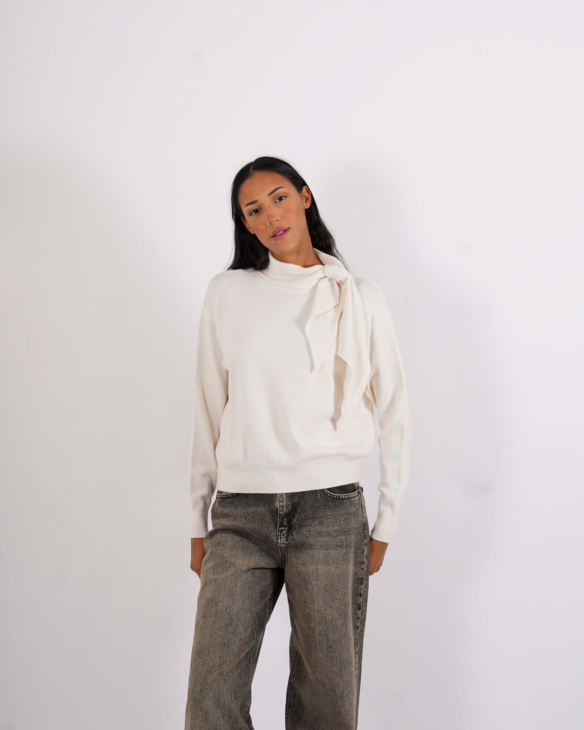 Maglia con fiocco al collo - Darsena - Hope Fashion