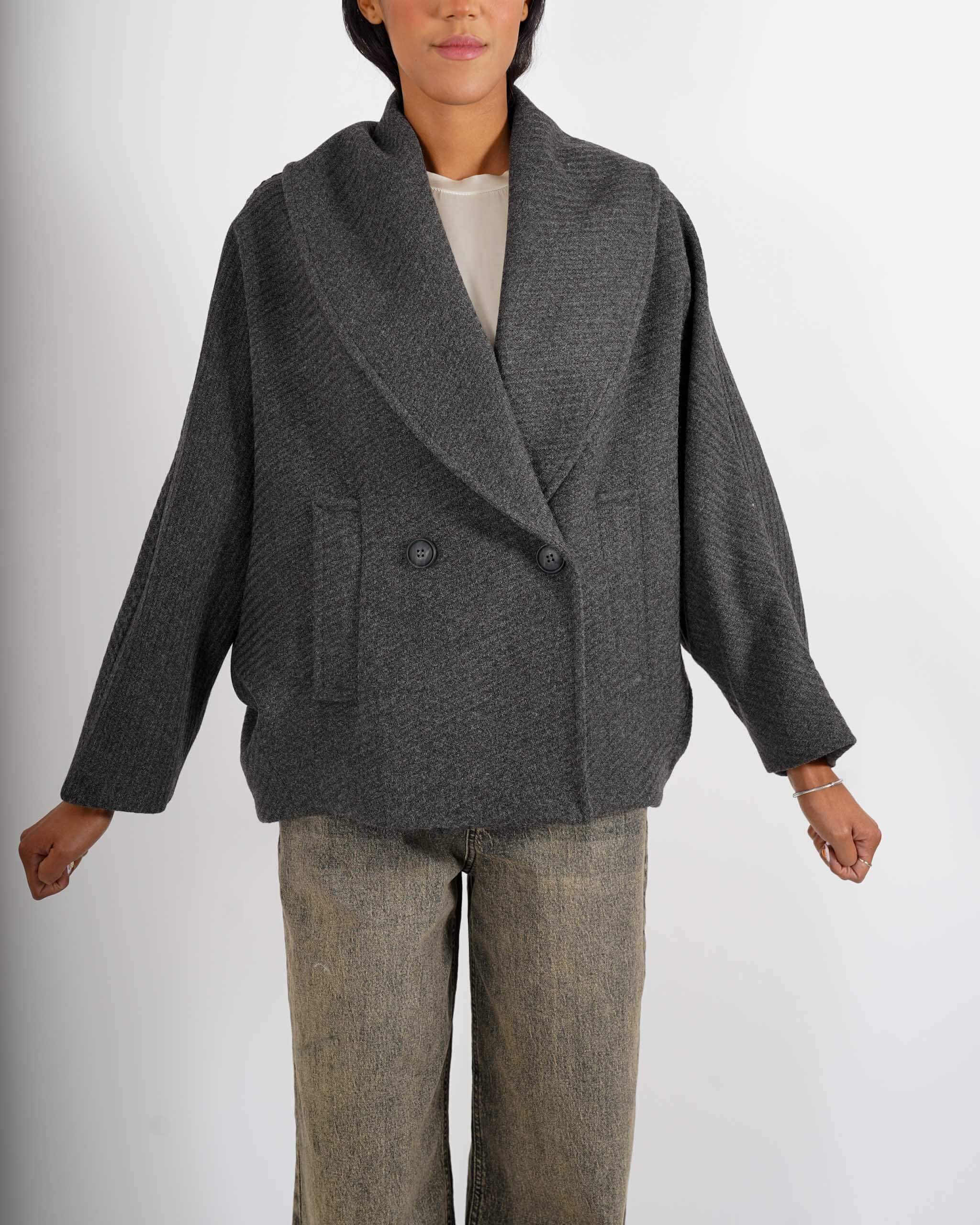 Caban doppio petto con collo sciallato - Aquila - Hope Fashion