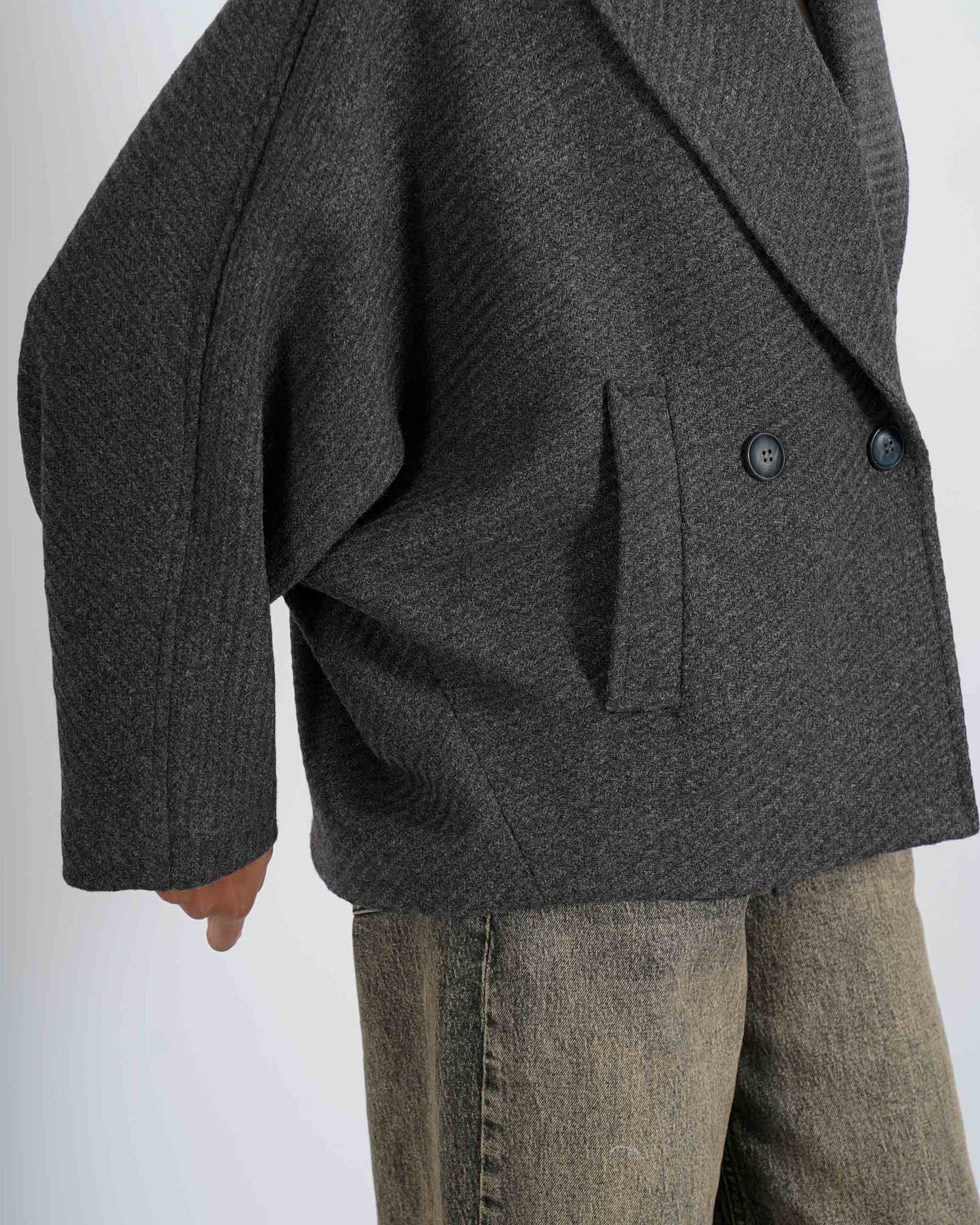 Caban doppio petto con collo sciallato - Aquila