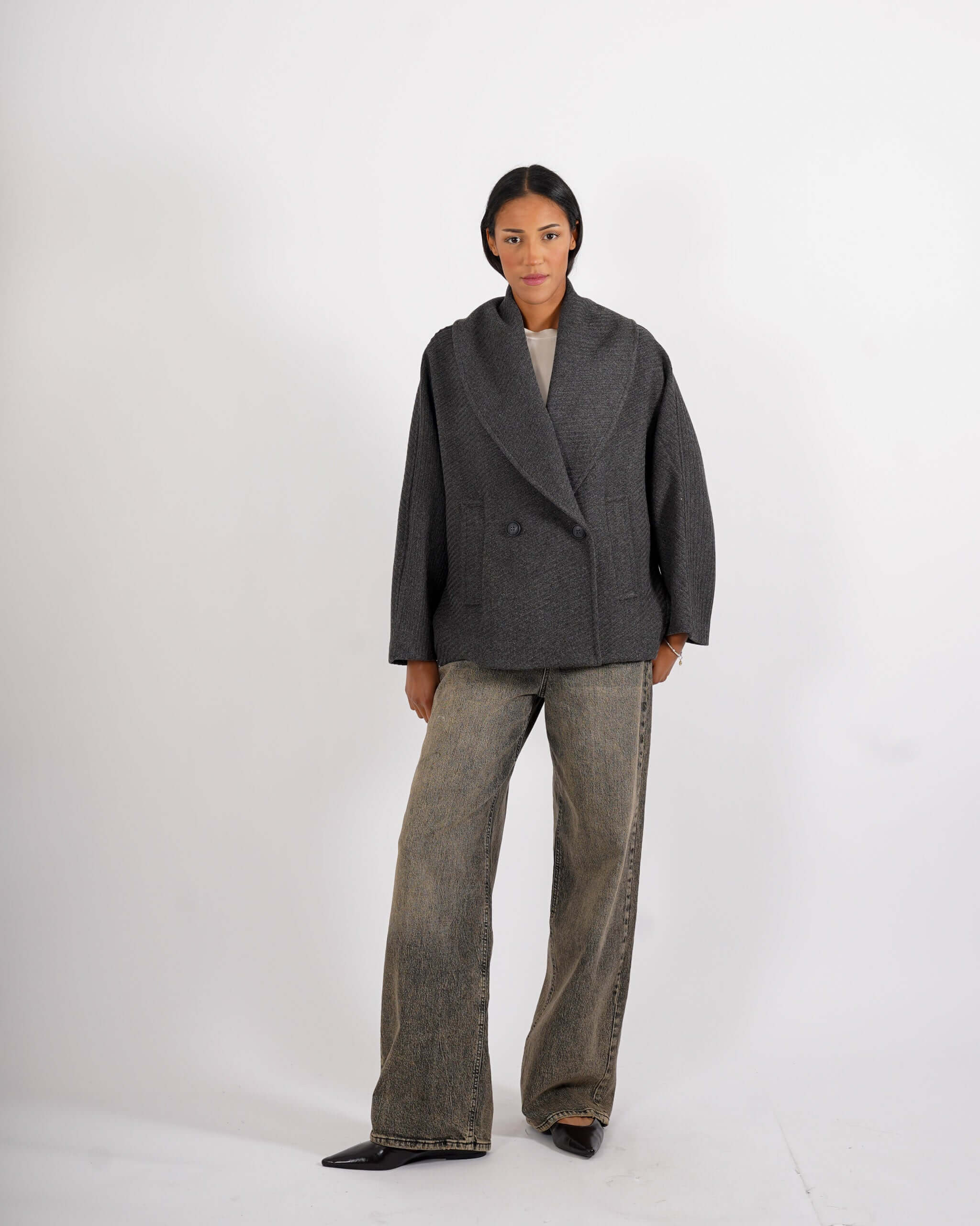 Caban doppio petto con collo sciallato - Aquila - Hope Fashion