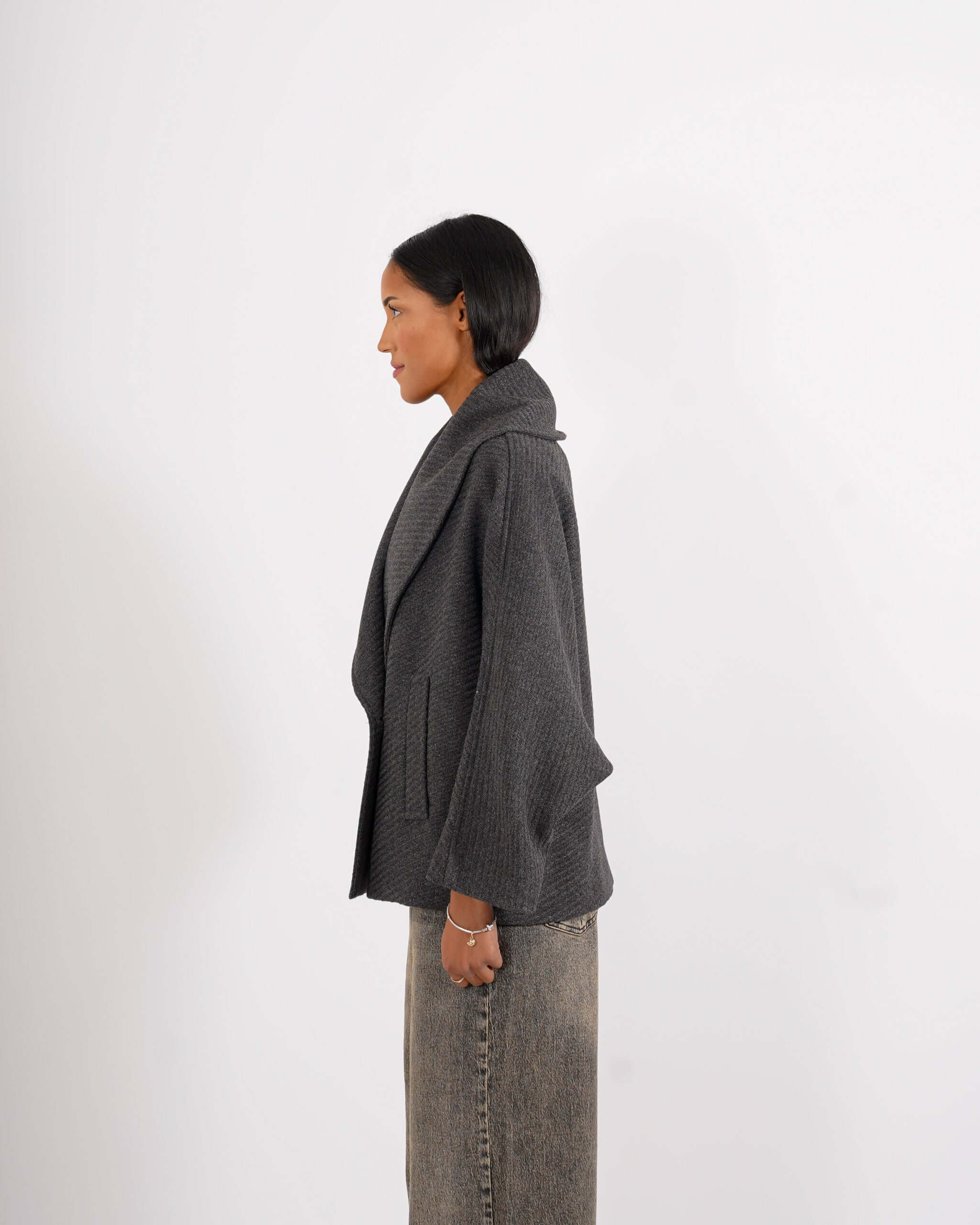 Caban doppio petto con collo sciallato - Aquila - Hope Fashion