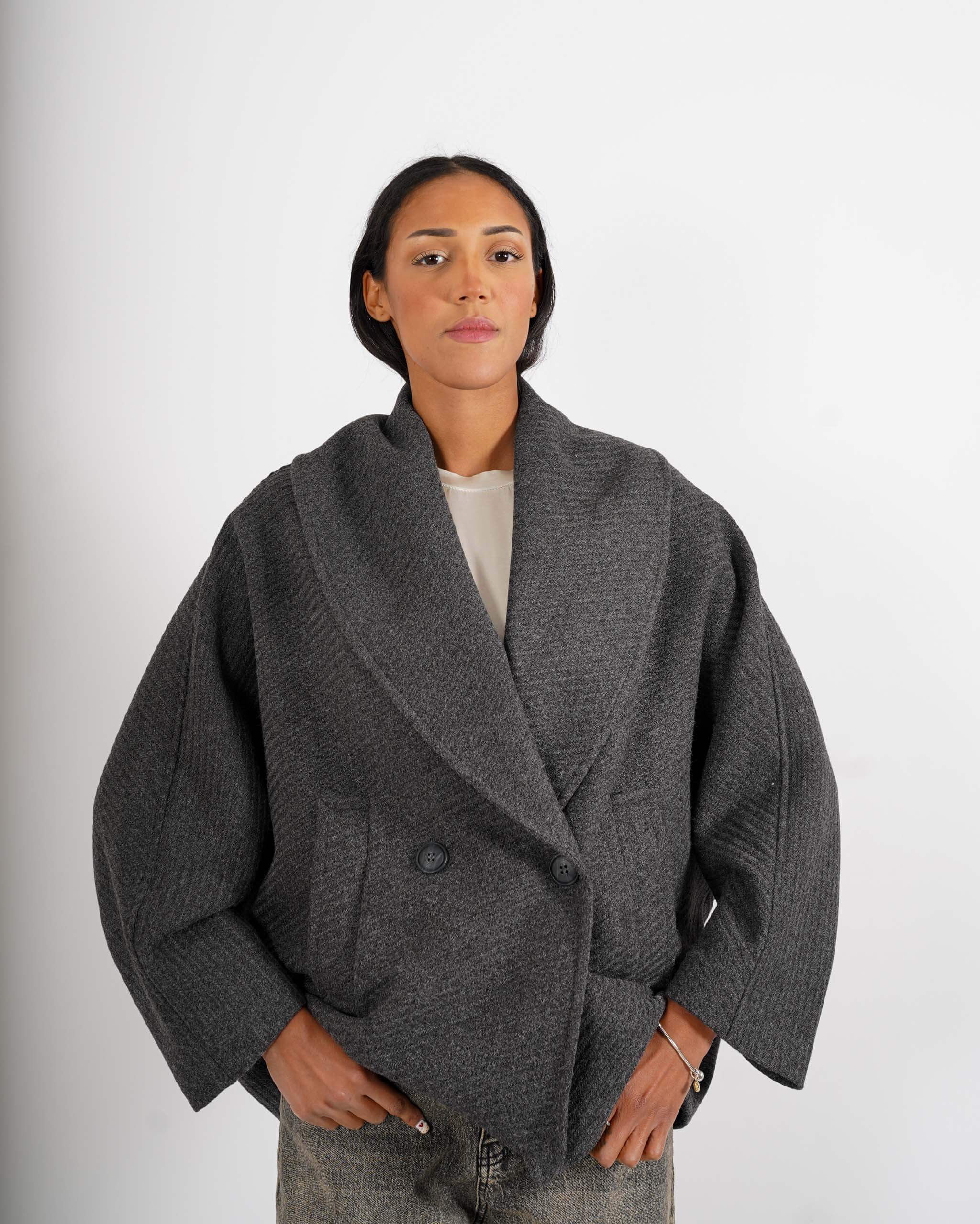 Caban doppio petto con collo sciallato - Aquila - Hope Fashion