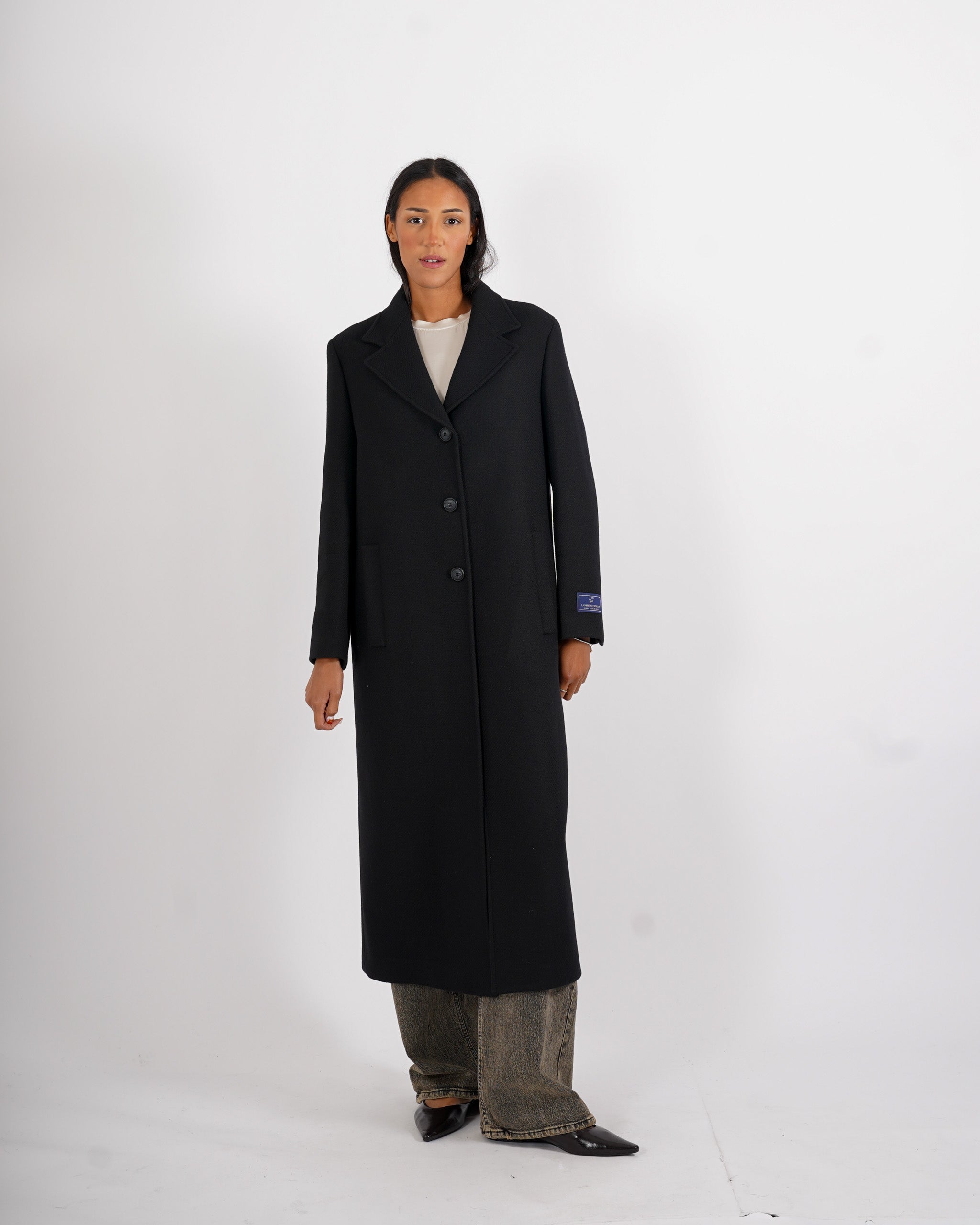 Cappotto lungo monopetto in mano lana - Airone