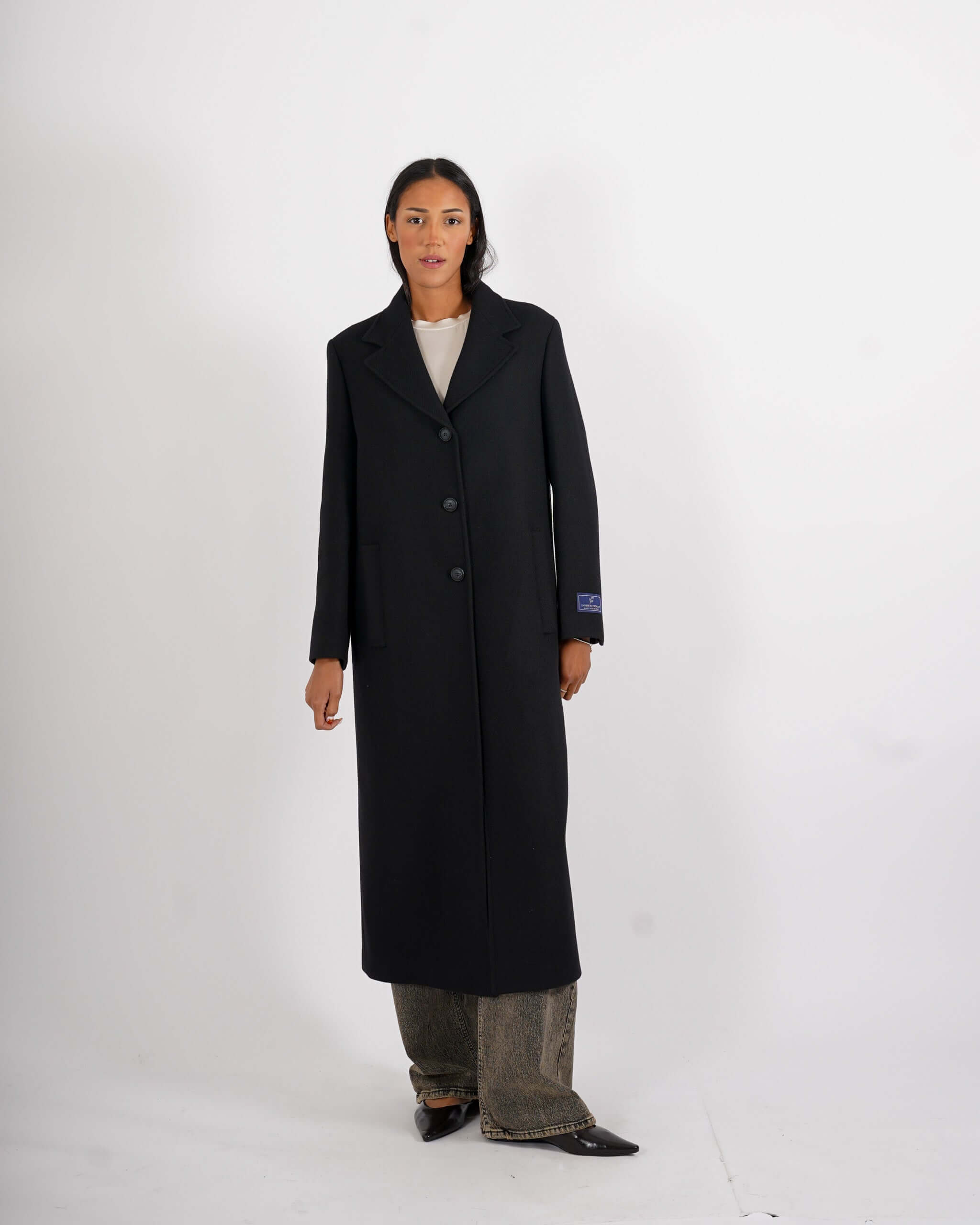 Cappotto lungo monopetto in mano lana - Airone - Hope Fashion