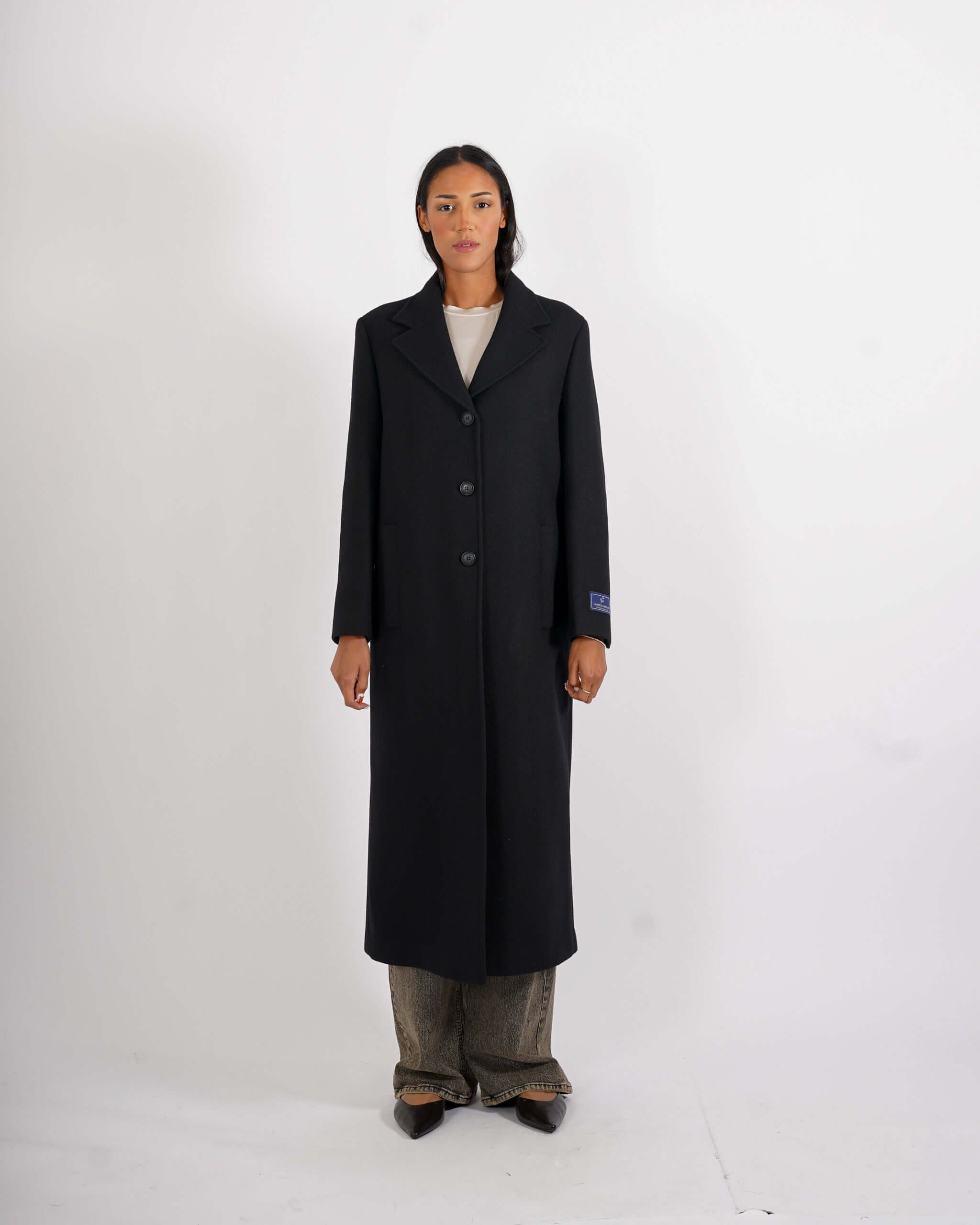 Cappotto lungo monopetto in mano lana - Airone - Hope Fashion