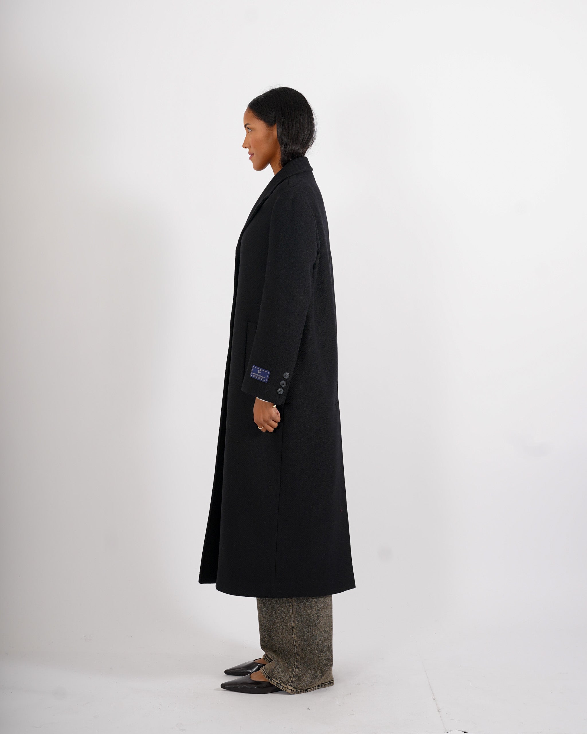 Cappotto lungo monopetto in mano lana - Airone
