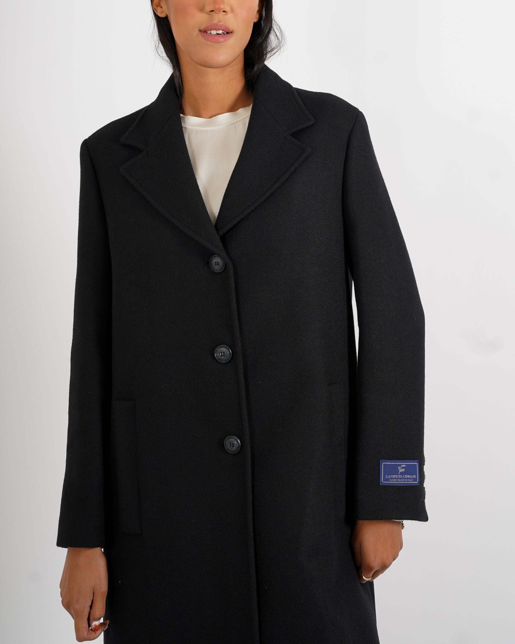 Cappotto lungo monopetto in mano lana - Airone - Hope Fashion