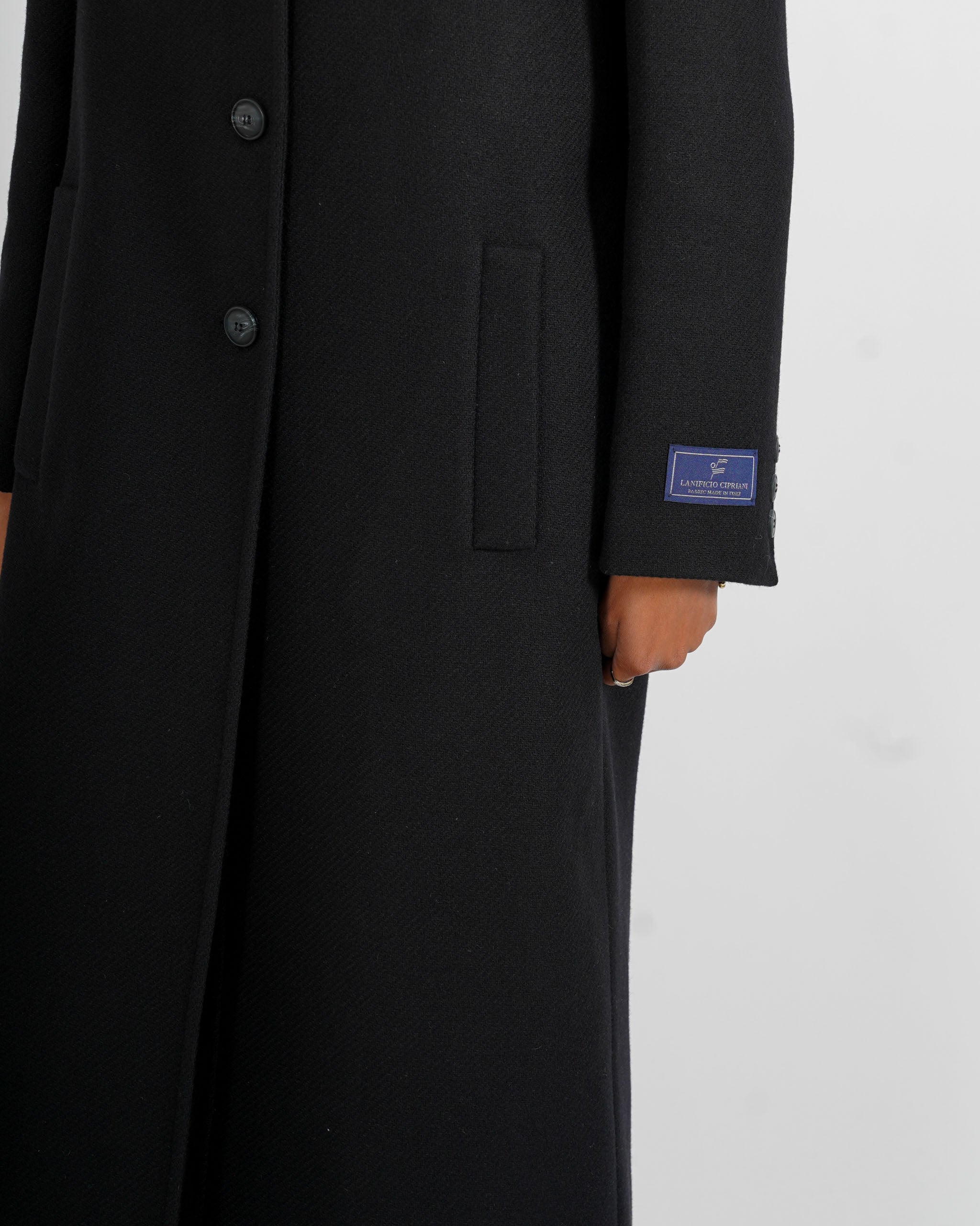 Cappotto lungo monopetto in mano lana - Airone