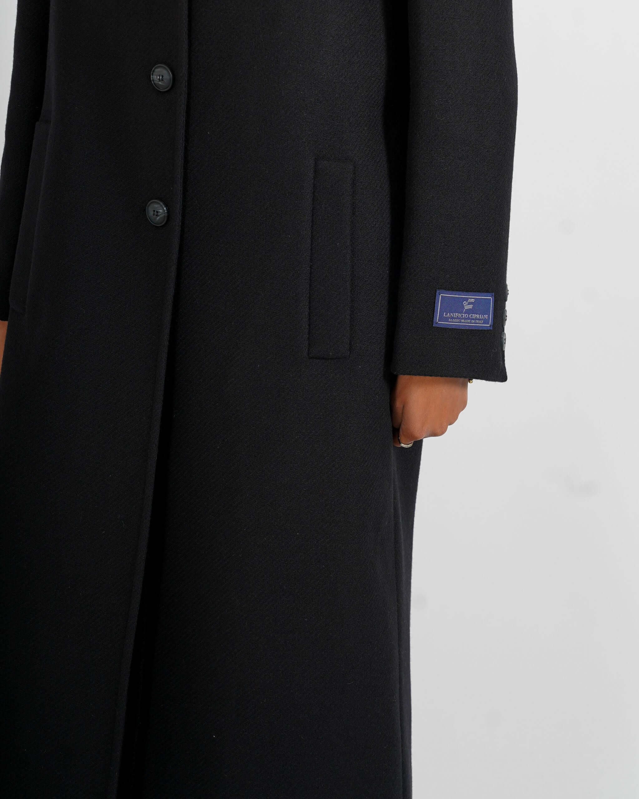 Cappotto lungo monopetto in mano lana - Airone - Hope Fashion