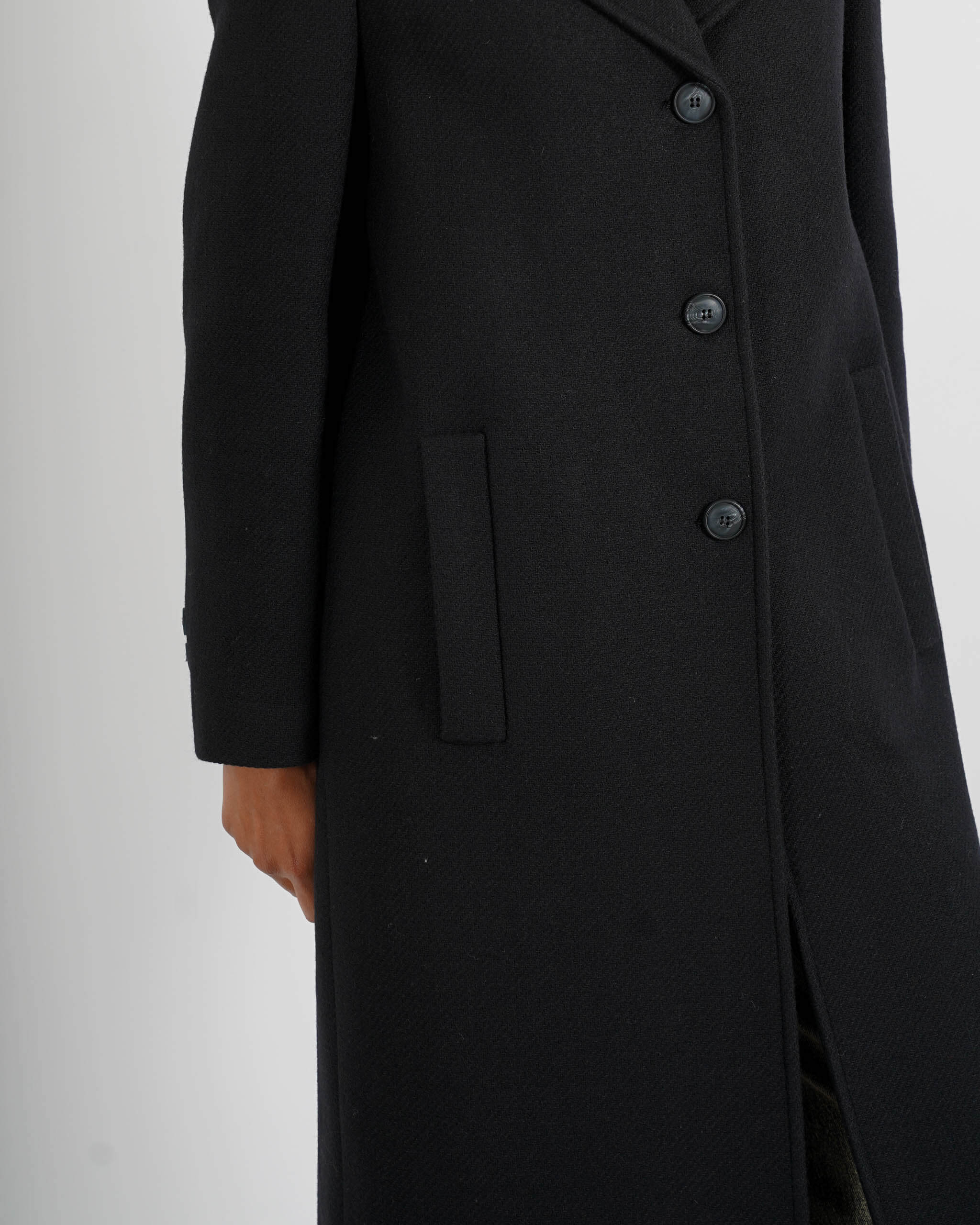 Cappotto lungo monopetto in mano lana - Airone - Hope Fashion