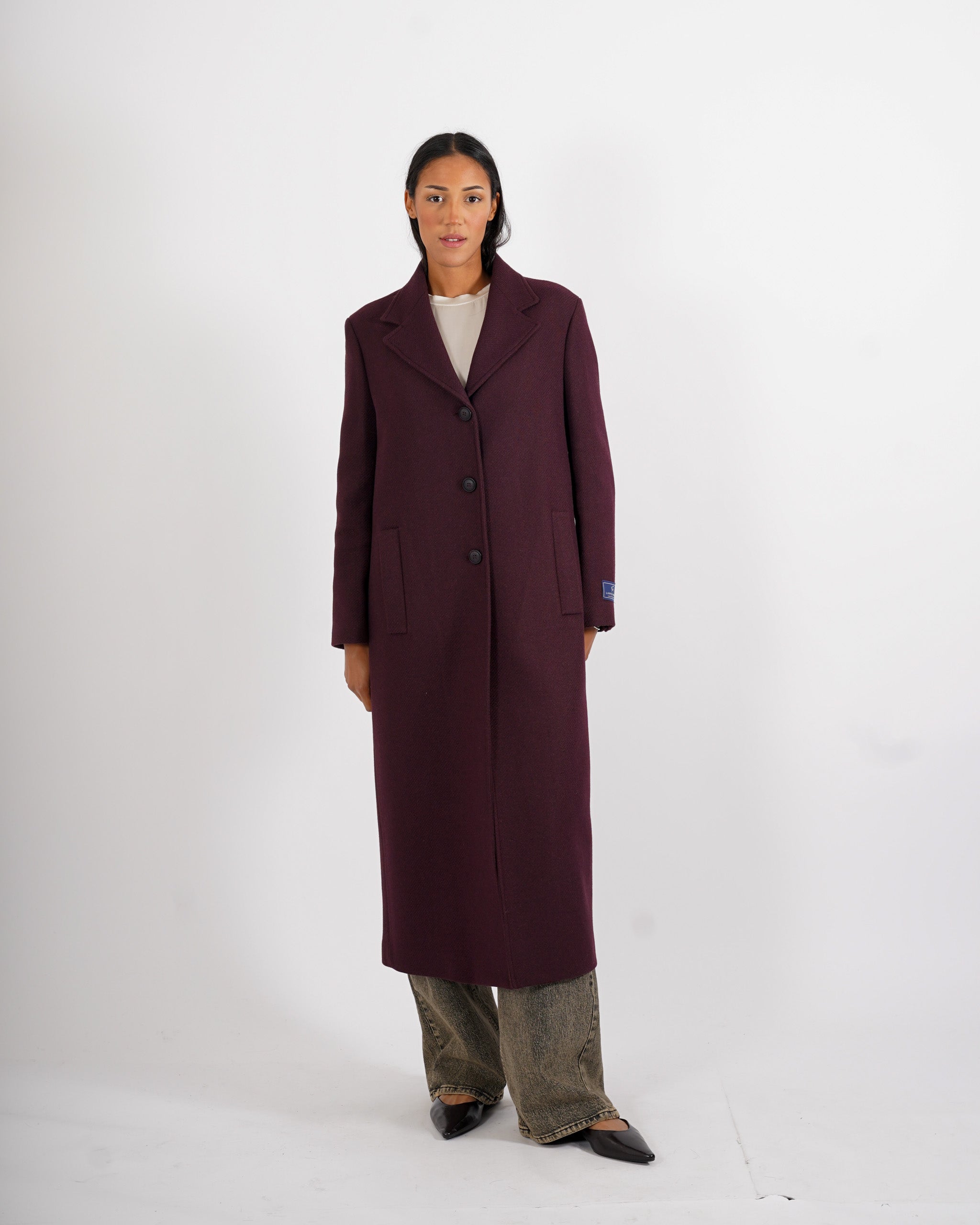 Cappotto lungo monopetto in mano lana - Airone
