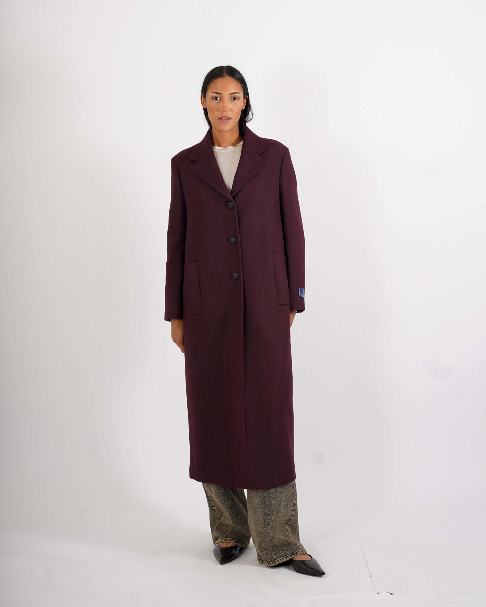 Cappotto lungo monopetto in mano lana - Airone - Hope Fashion