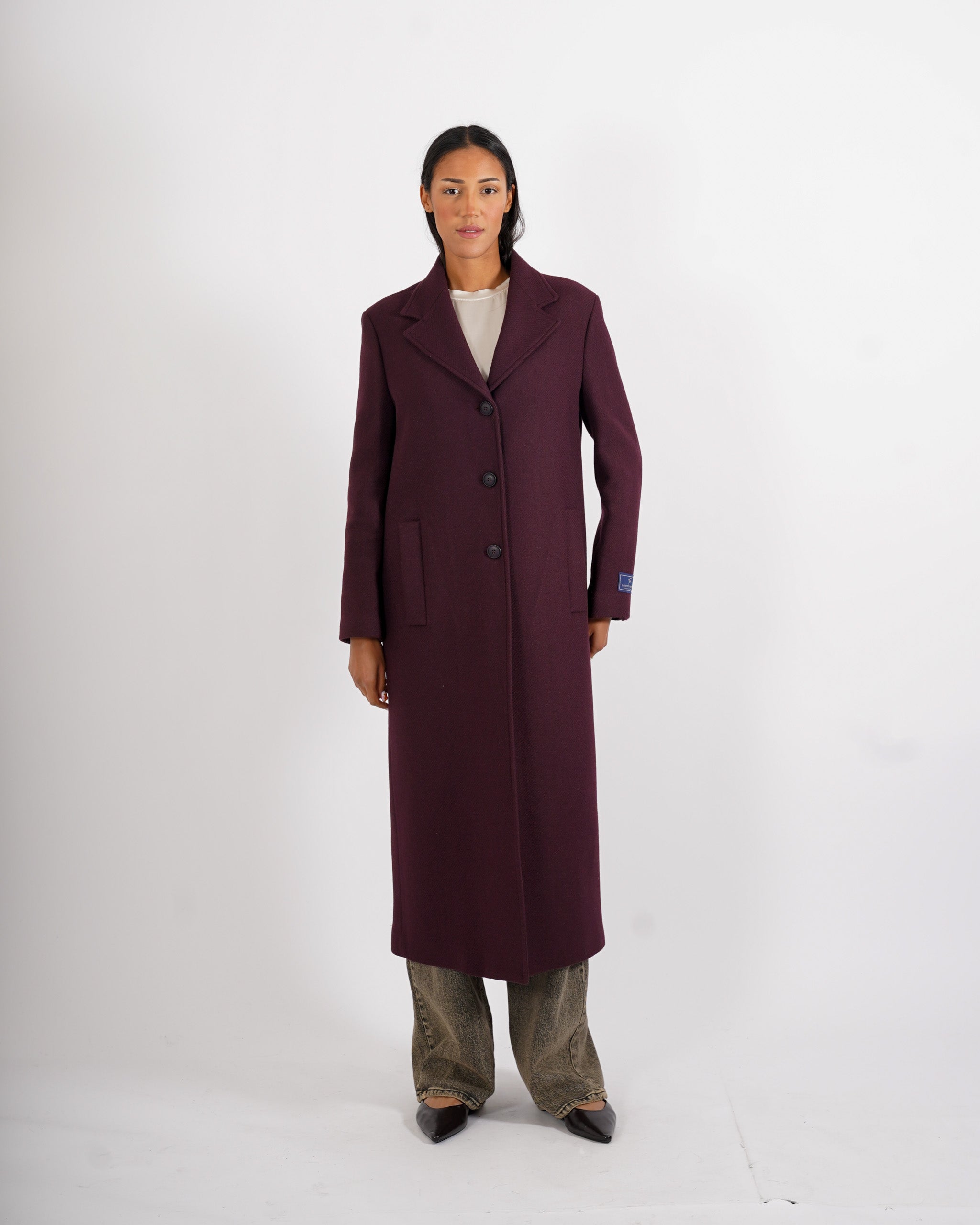 Cappotto lungo monopetto in mano lana - Airone