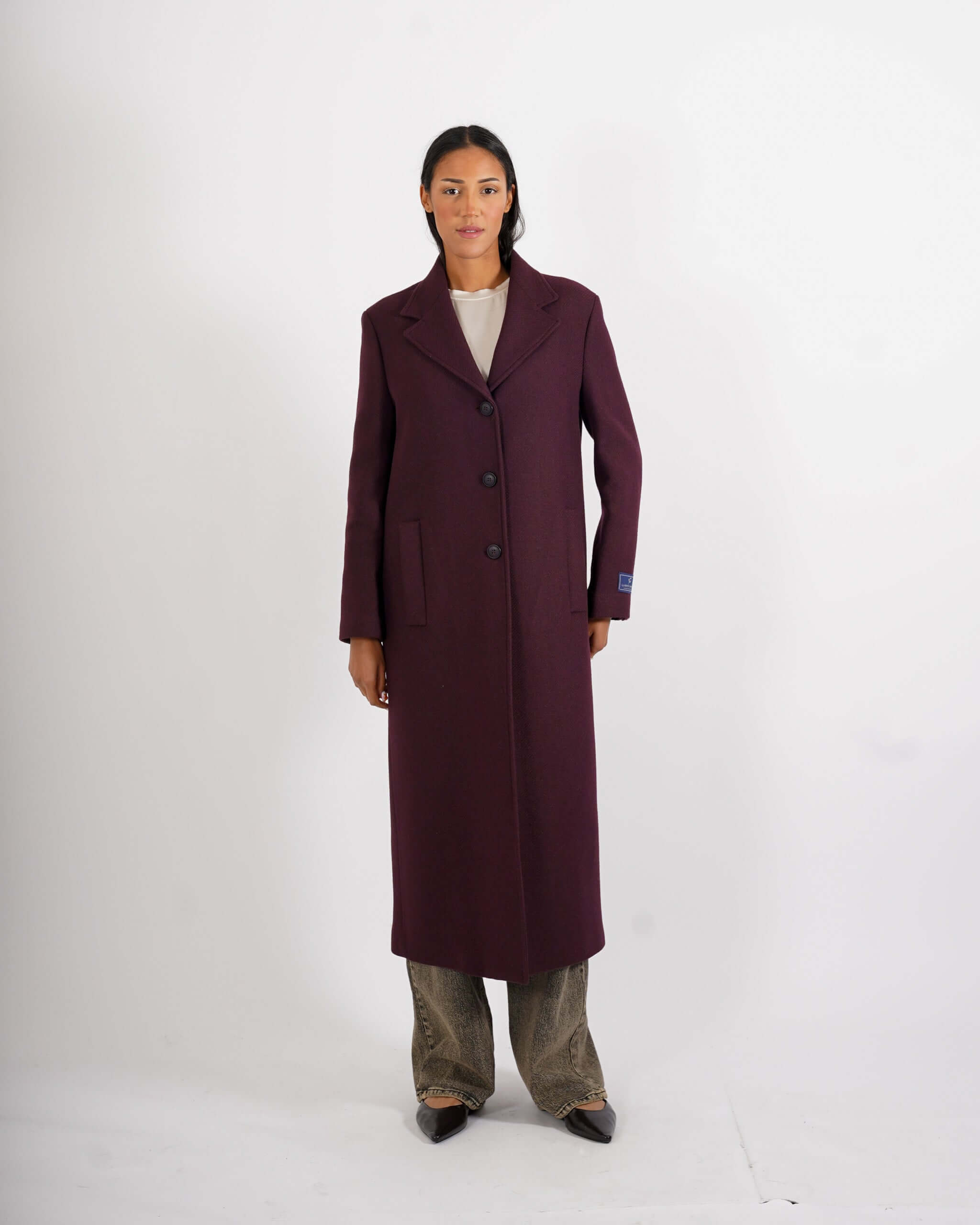 Cappotto lungo monopetto in mano lana - Airone - Hope Fashion