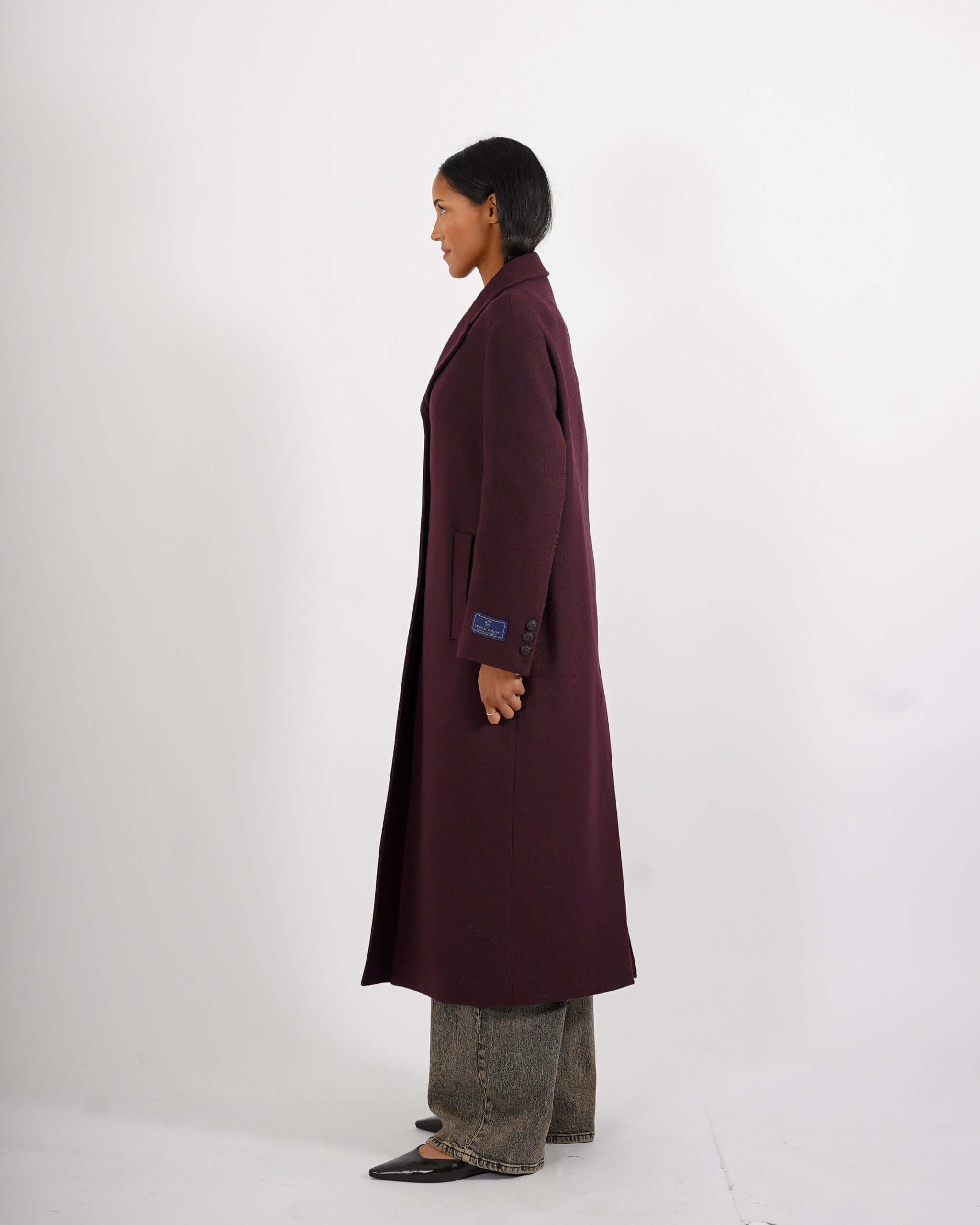 Cappotto lungo monopetto in mano lana - Airone - Hope Fashion