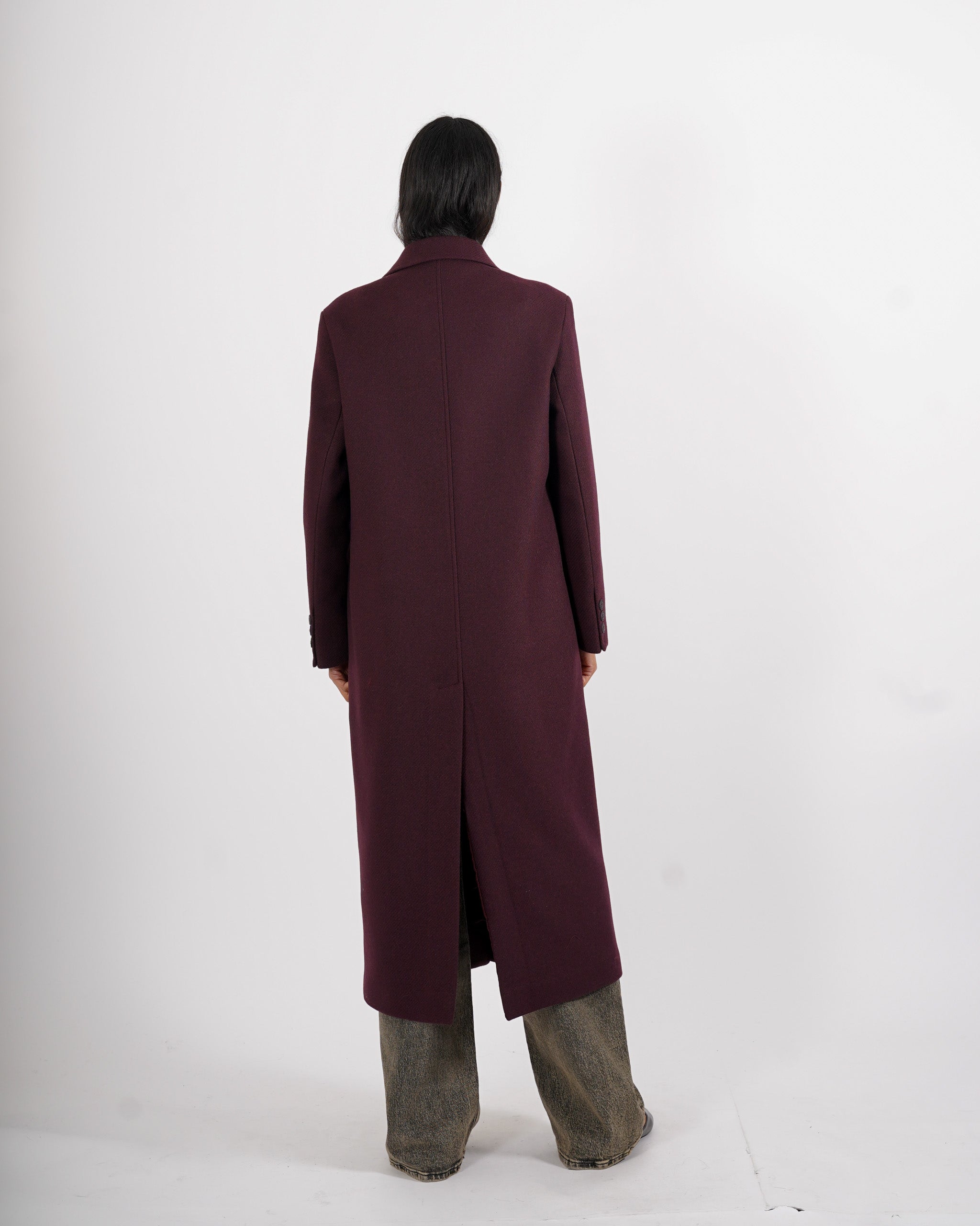 Cappotto lungo monopetto in mano lana - Airone