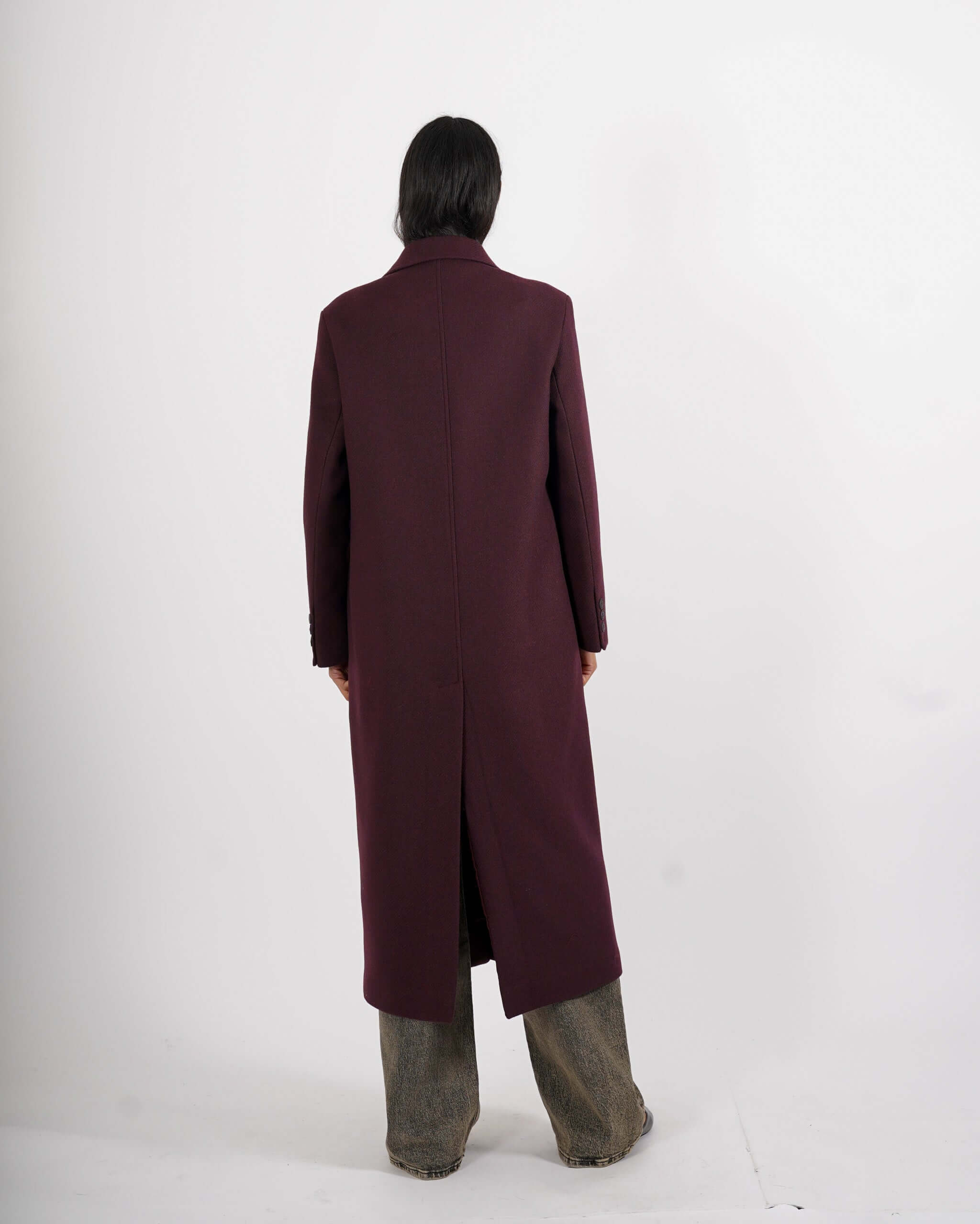 Cappotto lungo monopetto in mano lana - Airone - Hope Fashion