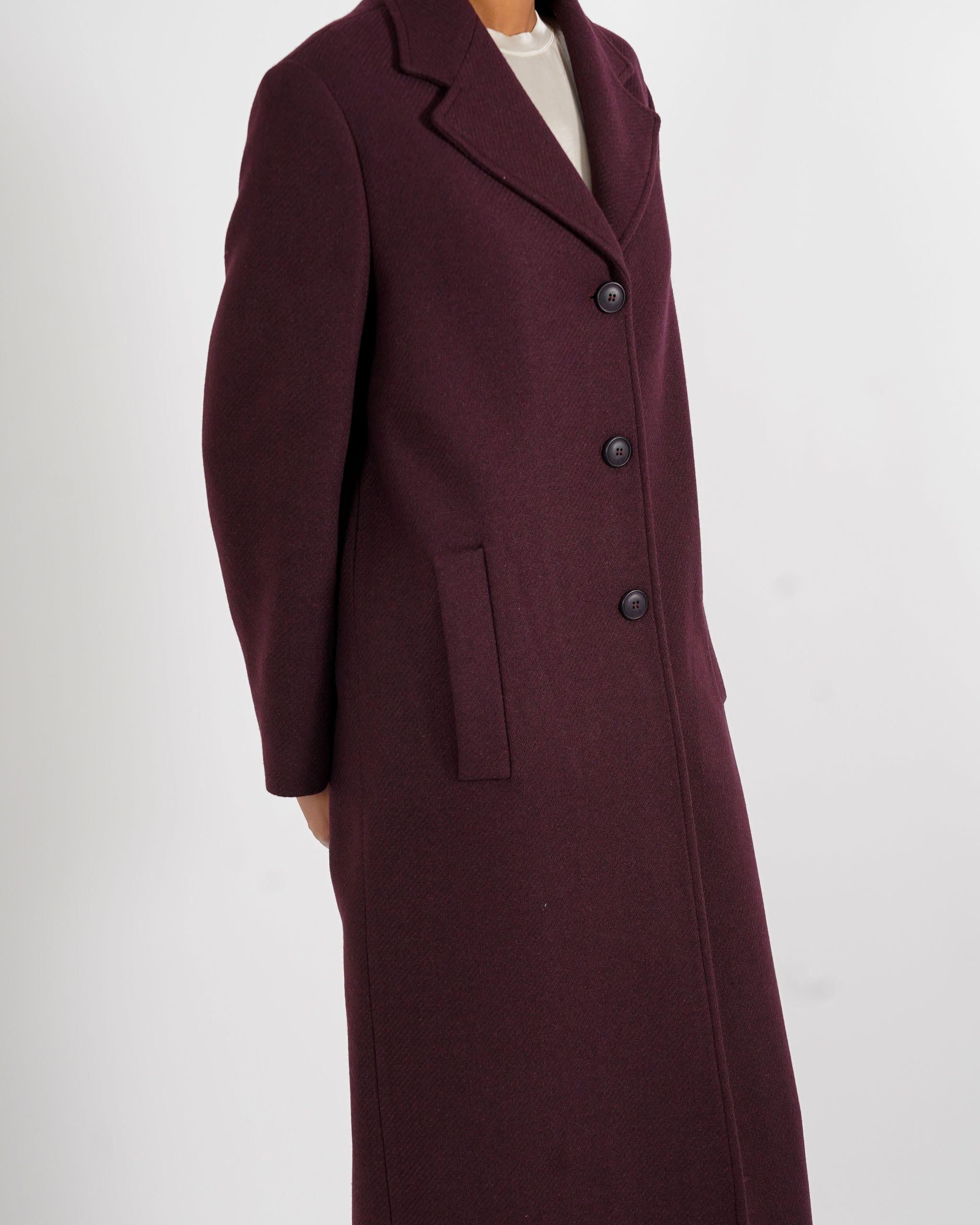 Cappotto lungo monopetto in mano lana - Airone