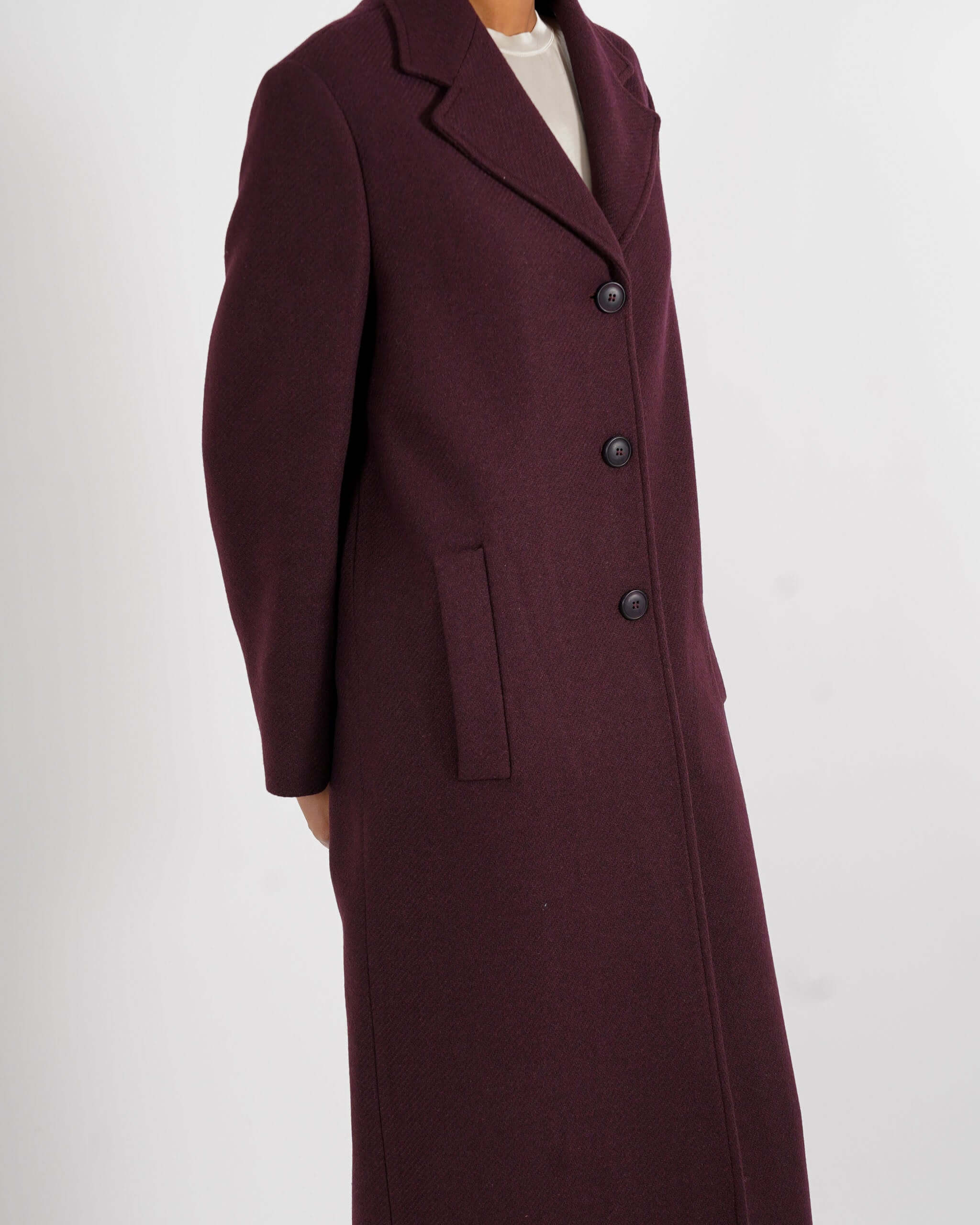 Cappotto lungo monopetto in mano lana - Airone - Hope Fashion