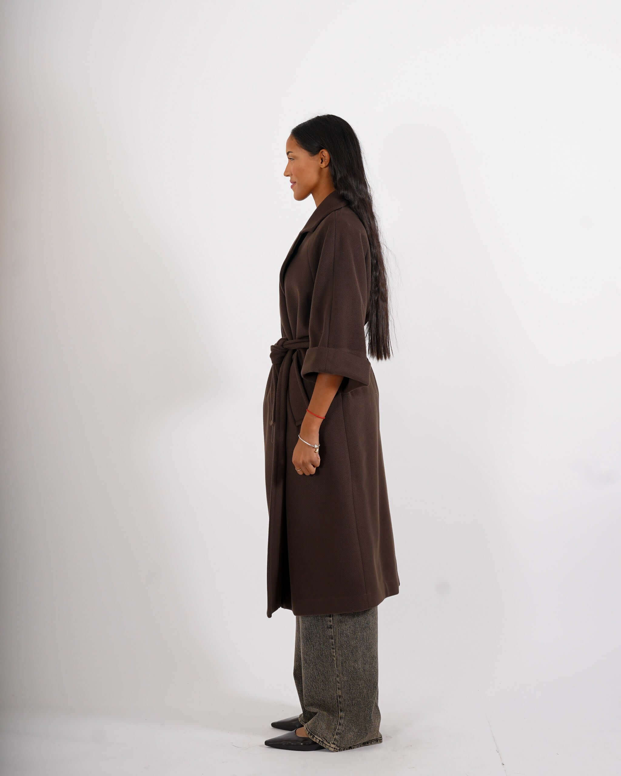 Cappotto con cintura e maniche con risvolto - Olivia - Hope Fashion