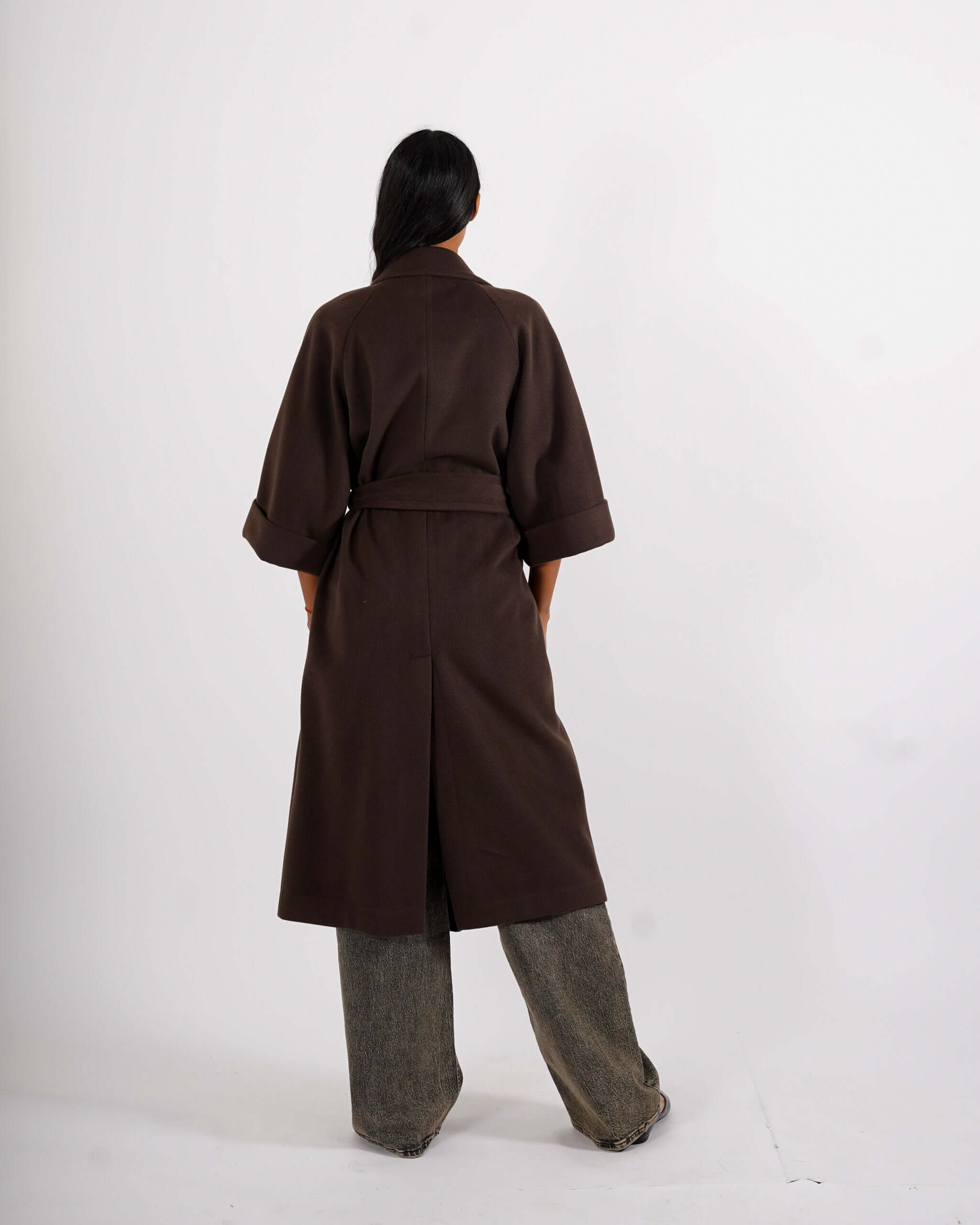 Cappotto con cintura e maniche con risvolto - Olivia - Hope Fashion