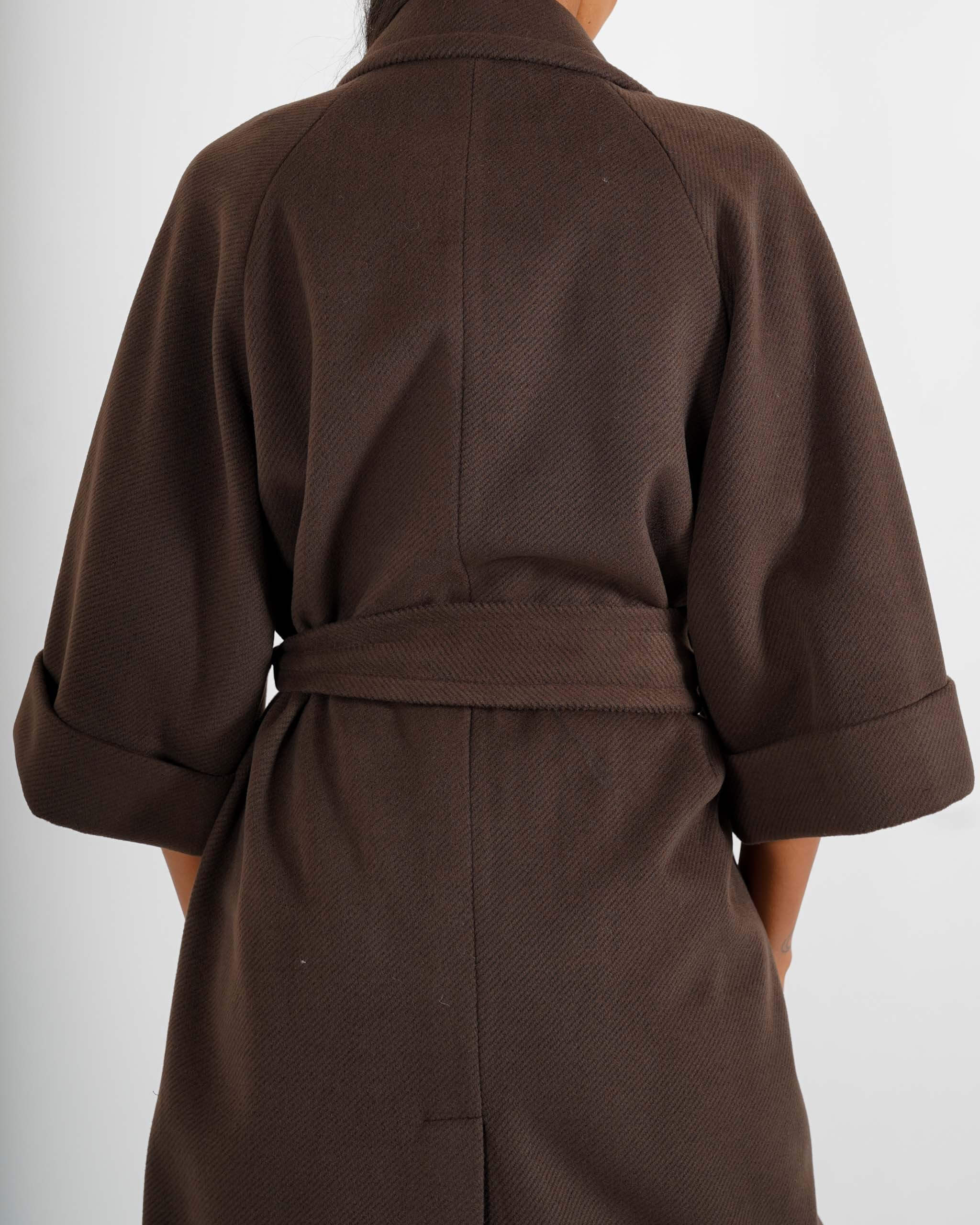 Cappotto con cintura e maniche con risvolto - Olivia - Hope Fashion