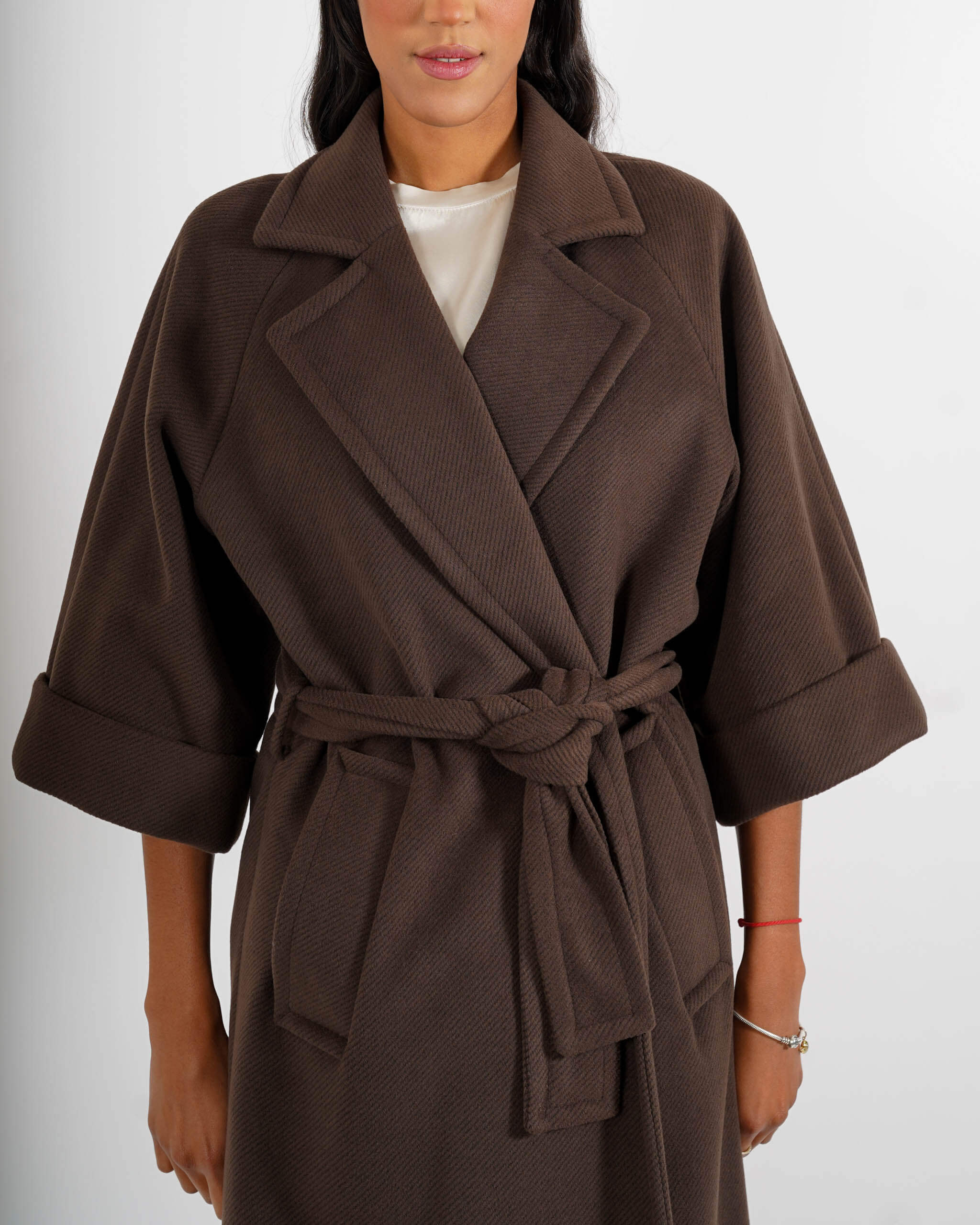 Cappotto con cintura e maniche con risvolto - Olivia - Hope Fashion