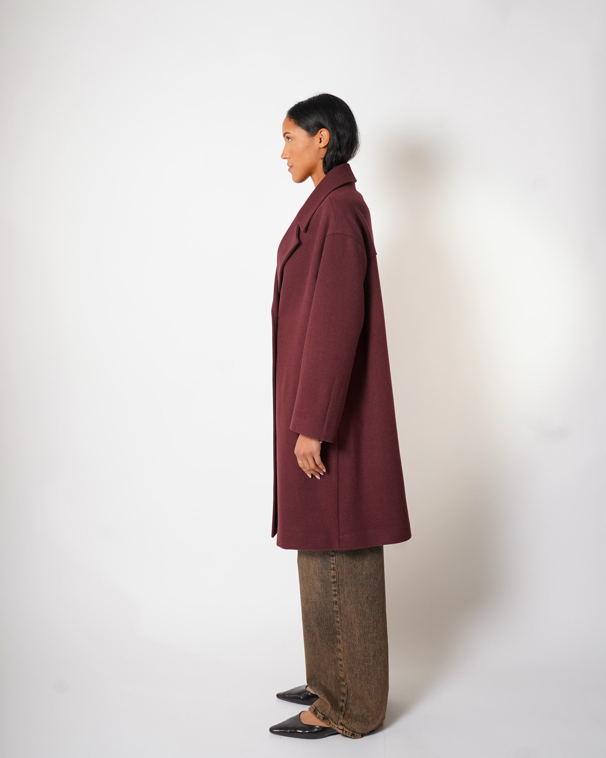 Cappotto over monopetto con manica raglan - Cigno