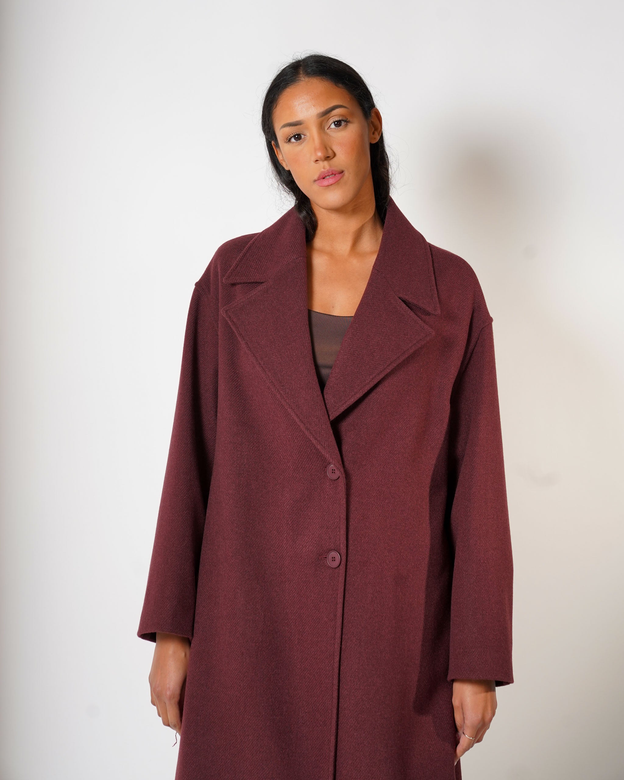 Cappotto over monopetto con manica raglan - Cigno