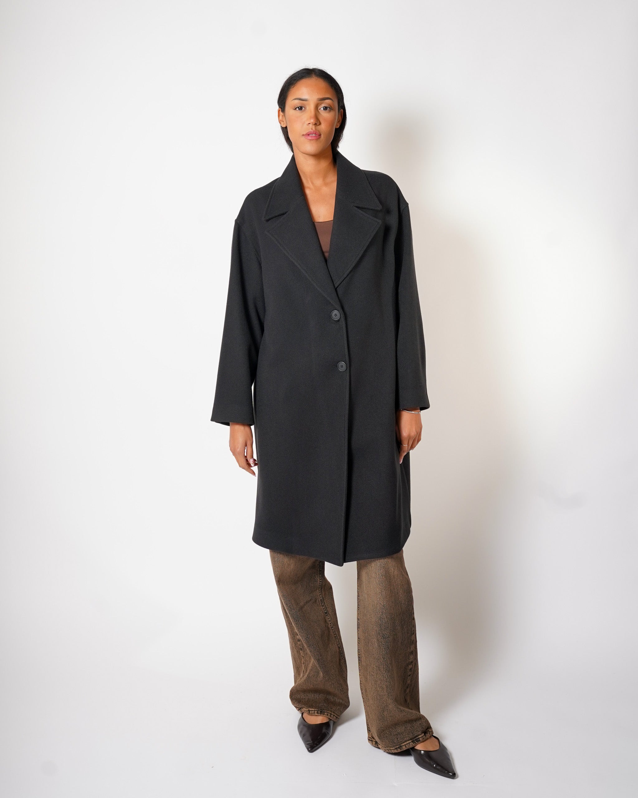 Cappotto over monopetto con manica raglan - Cigno