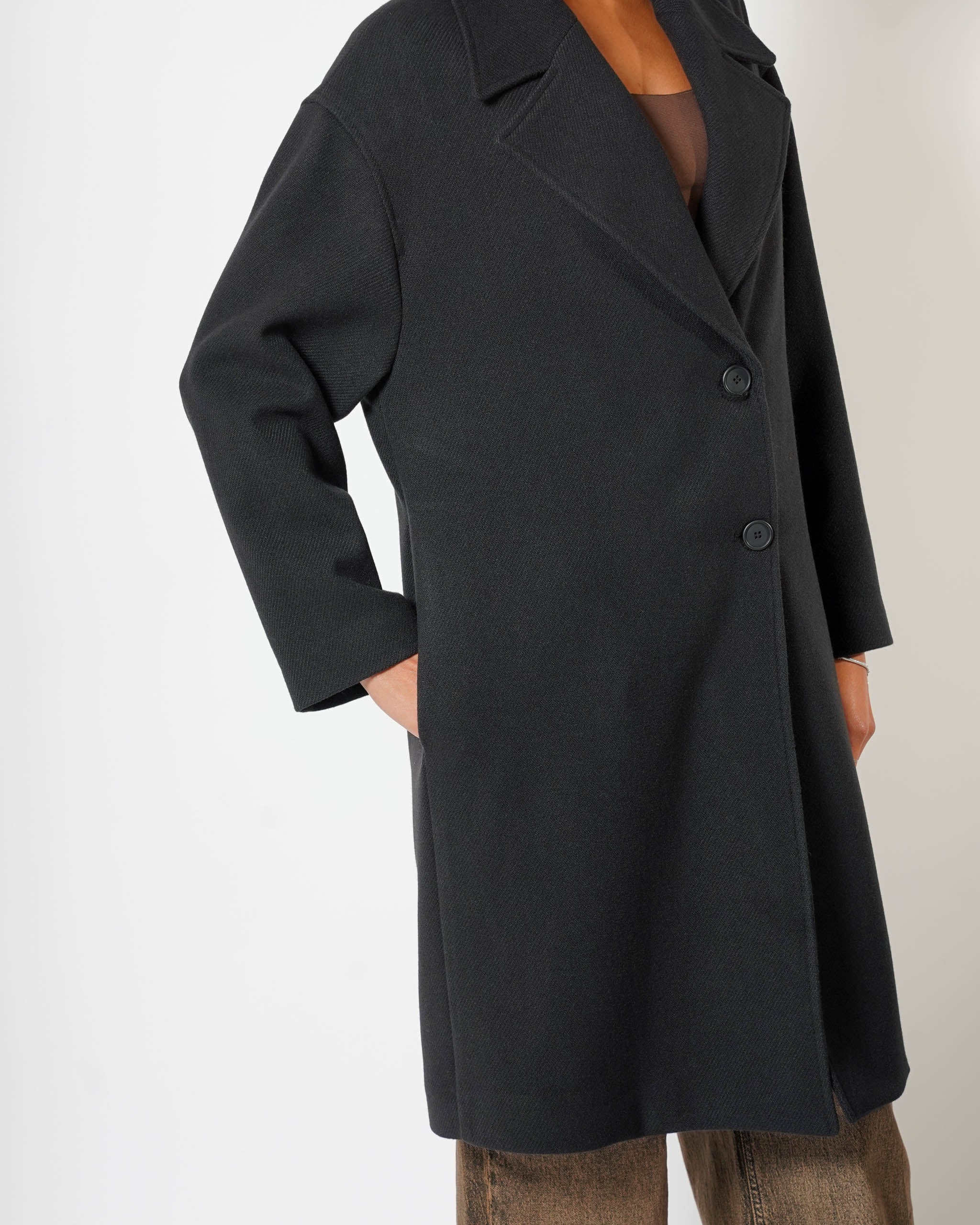 Cappotto over monopetto con manica raglan - Cigno