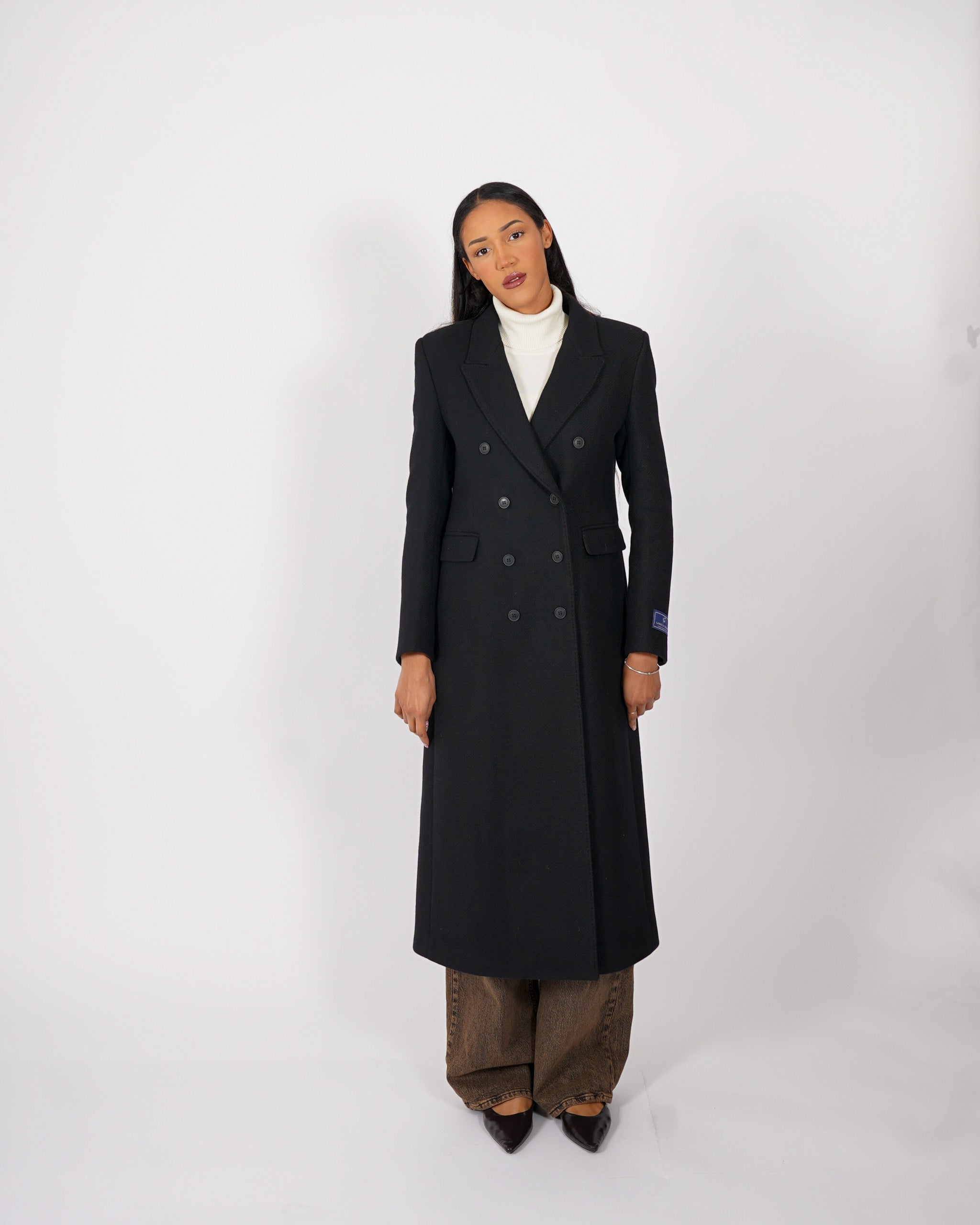 Cappotto lungo doppio petto con spalla costruita in misto lana - Richard