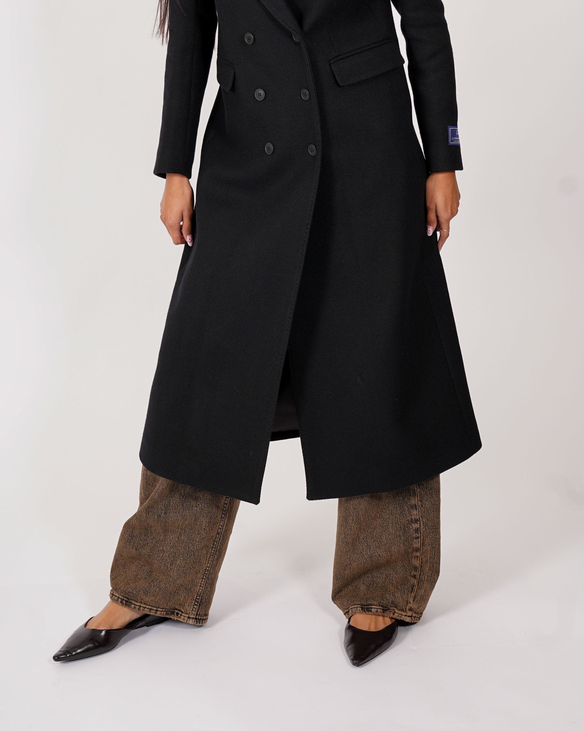 Cappotto lungo doppio petto con spalla costruita in misto lana - Richard