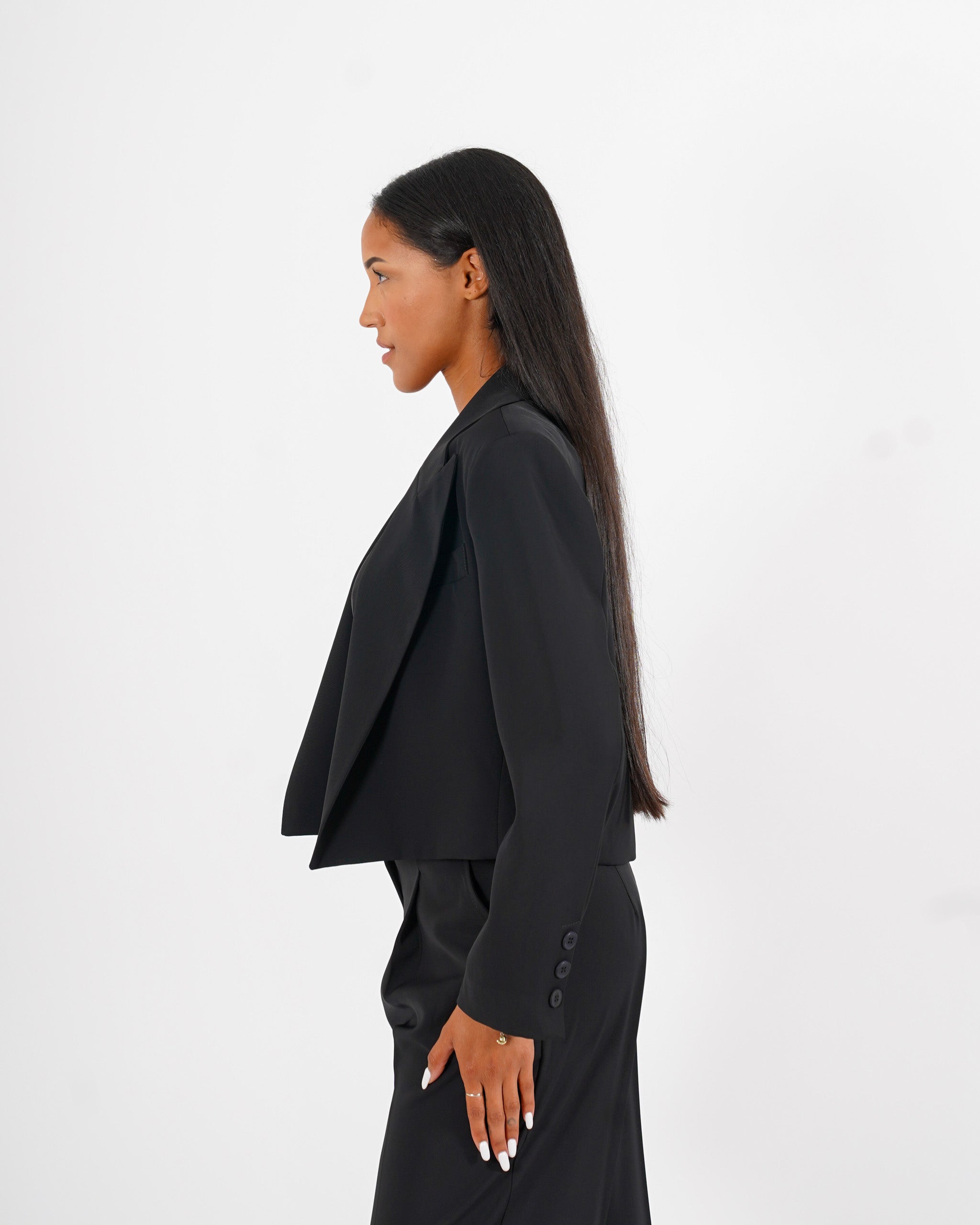 Spencer giacca cropped con rever a lancia - Sadica