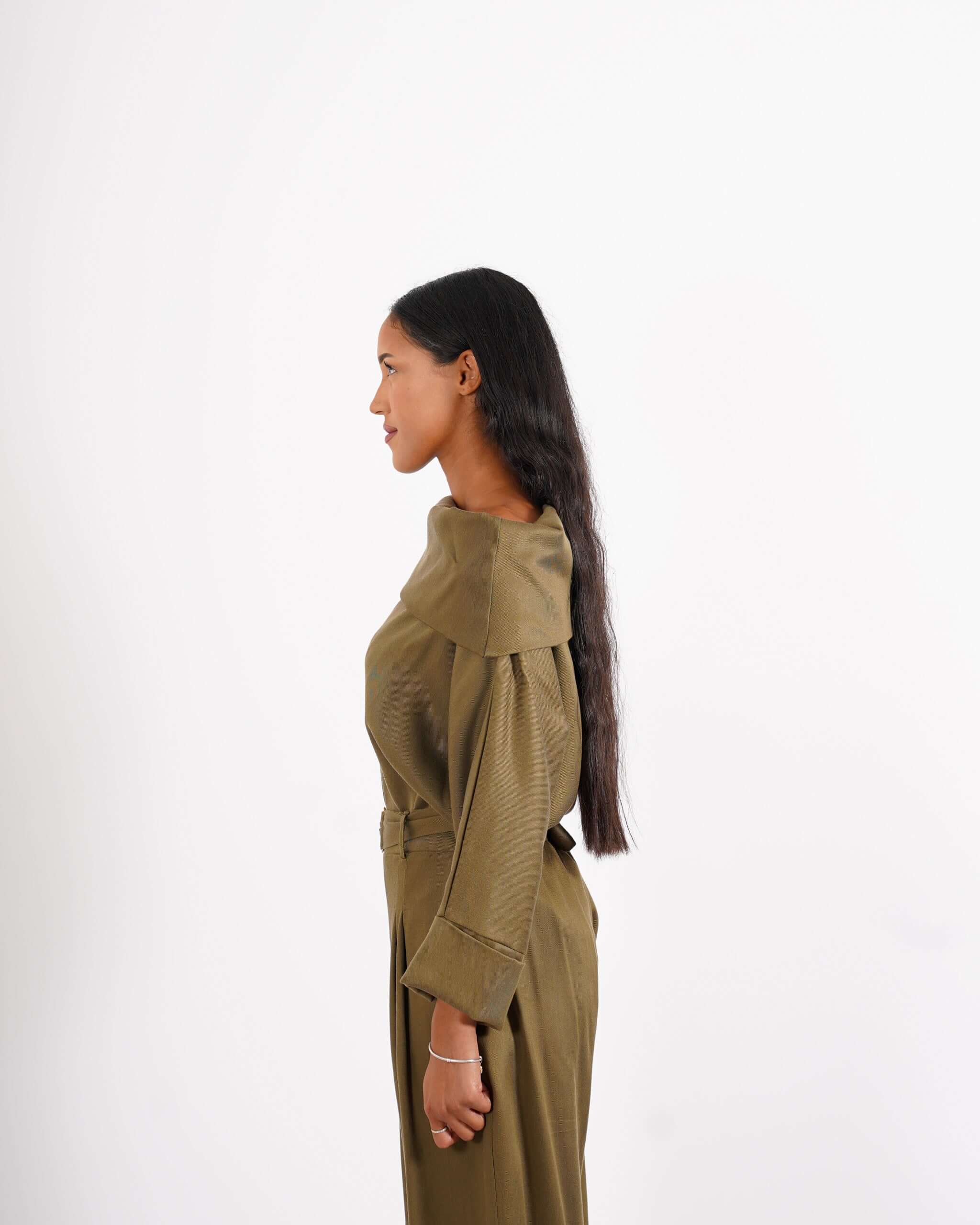 Blusa collo ampio in tessuto diagonale - Vanitosa - Hope Fashion