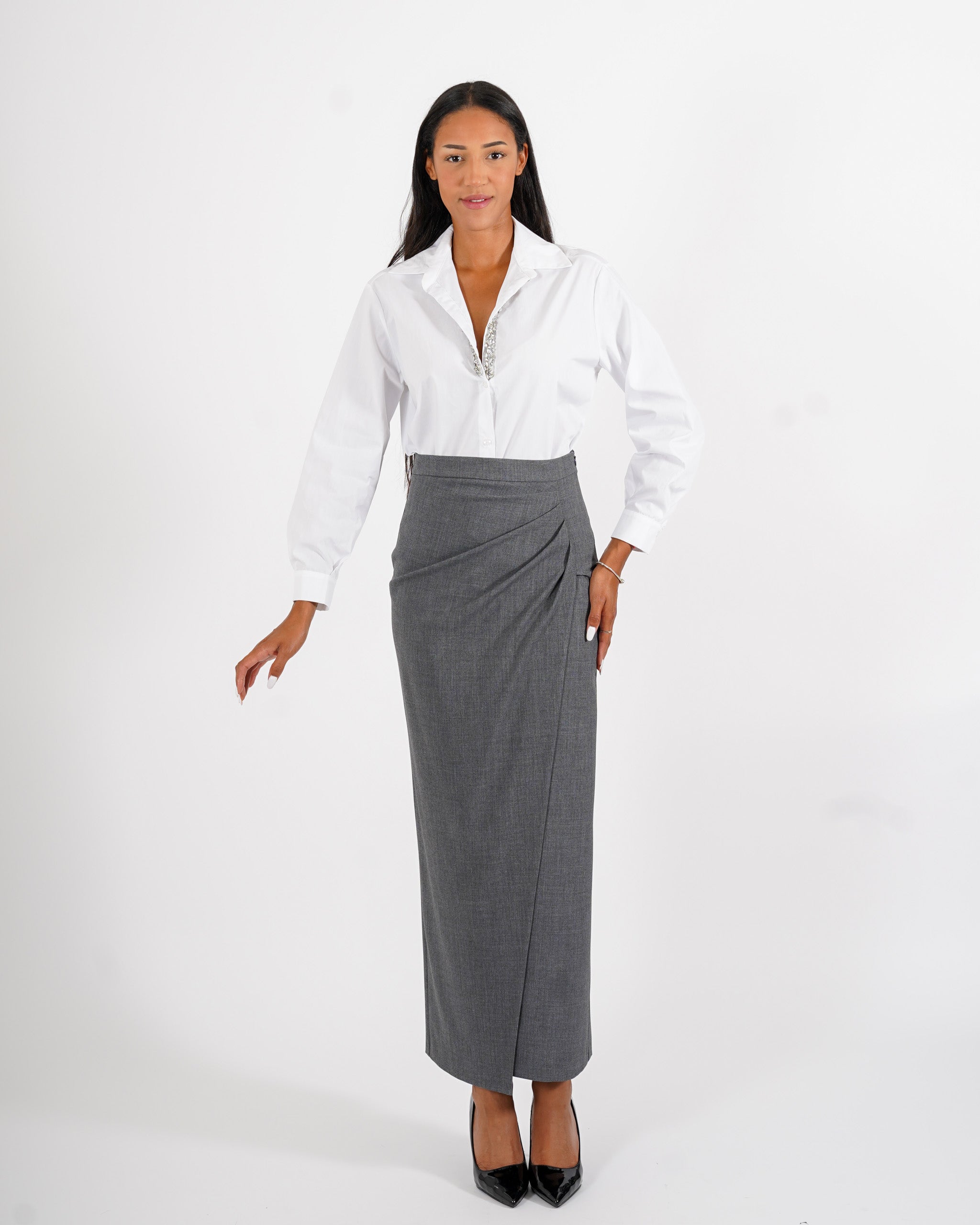 Camicia in cotone con dettaglio sul profilo - Spiritosa