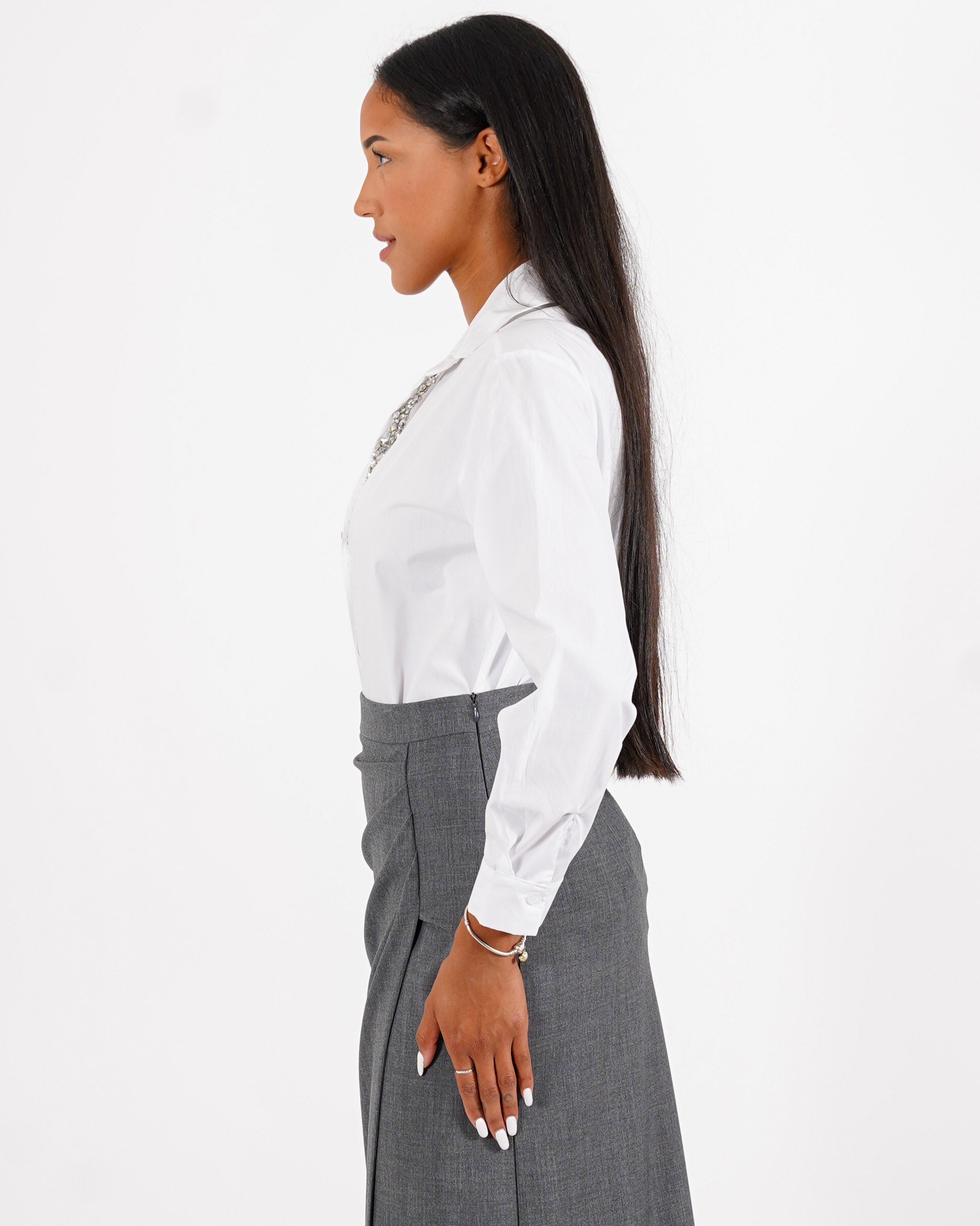 Camicia in cotone con dettaglio sul profilo - Spiritosa