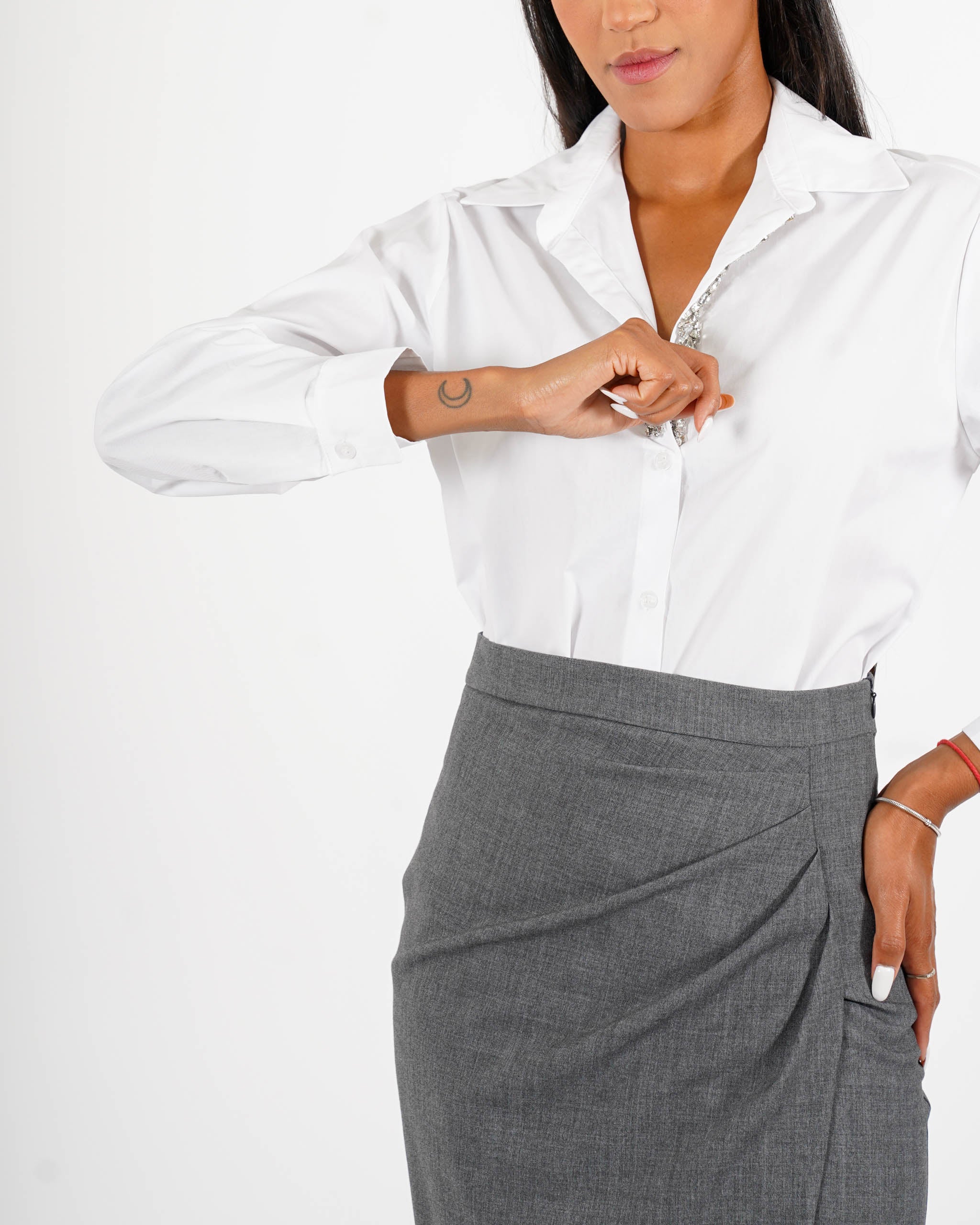 Camicia in cotone con dettaglio sul profilo - Spiritosa