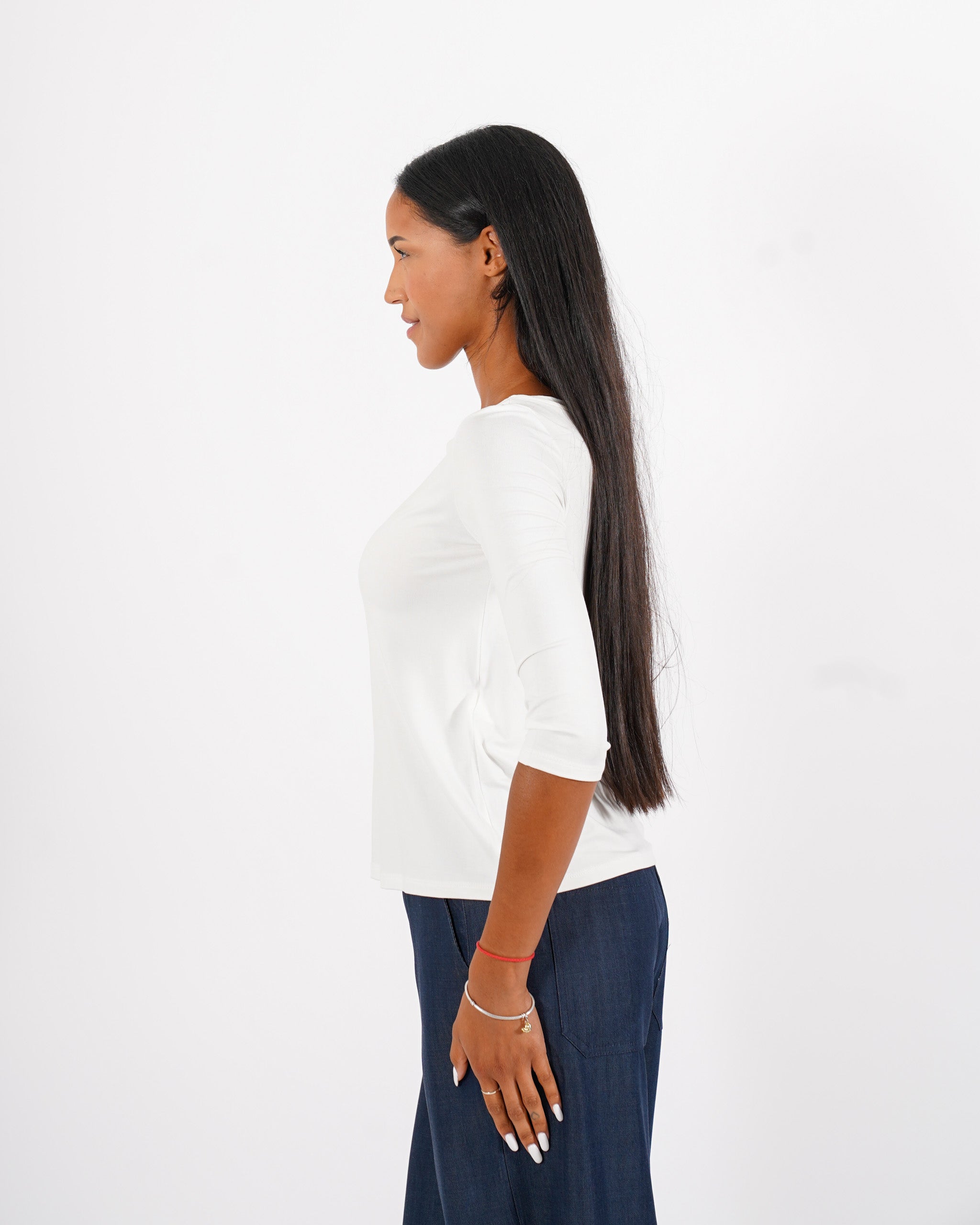 Shirt girocollo manica 3/4 in eco fibra - Dresda