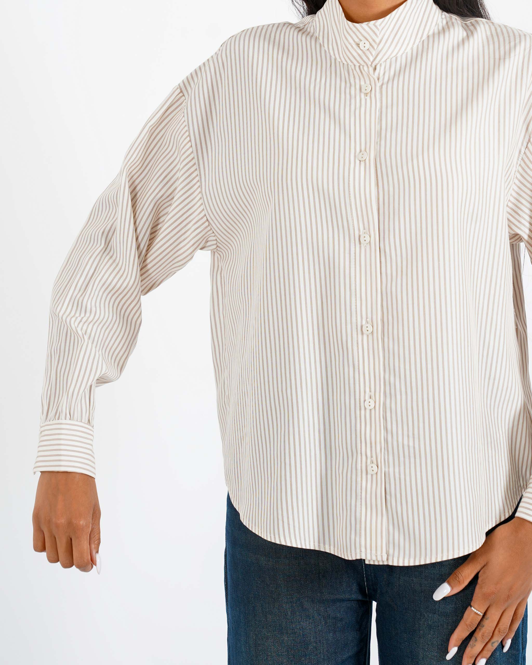 Camicia rigata colletto chiuso - Virtuosa