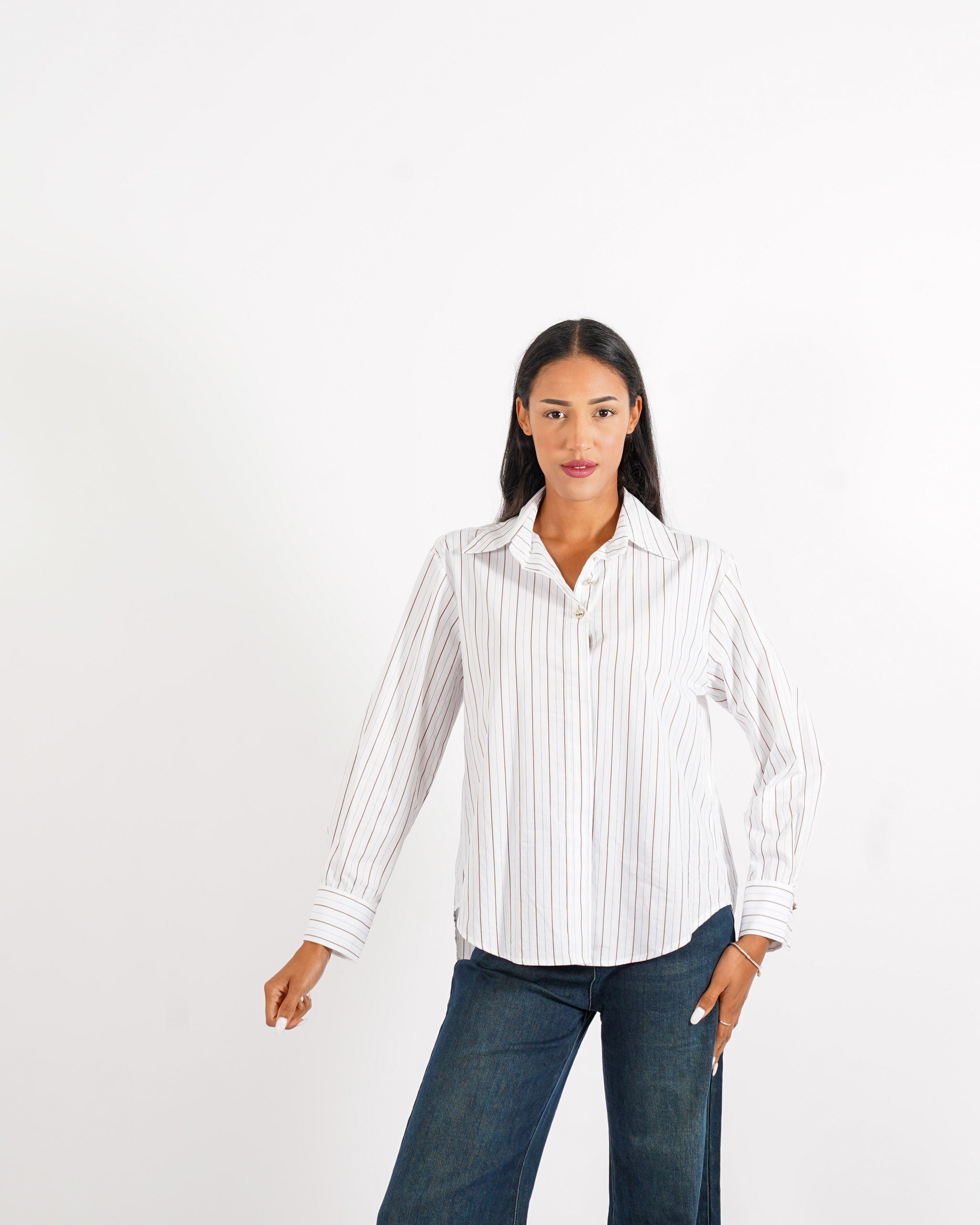 Camicia rigata con botti e gemelli dorati - Pacata - Hope Fashion