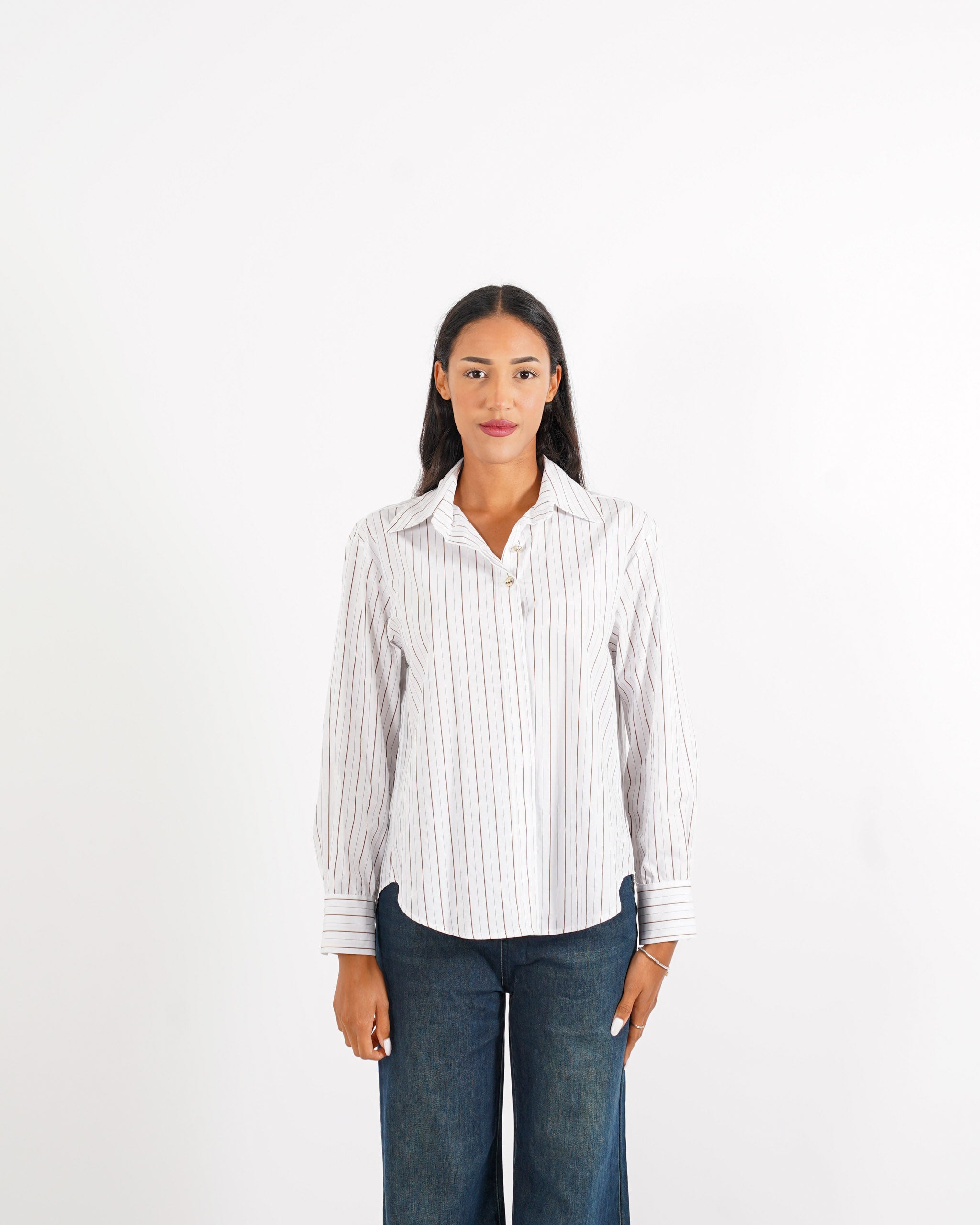 Camicia rigata con botti e gemelli dorati - Pacata - Hope Fashion