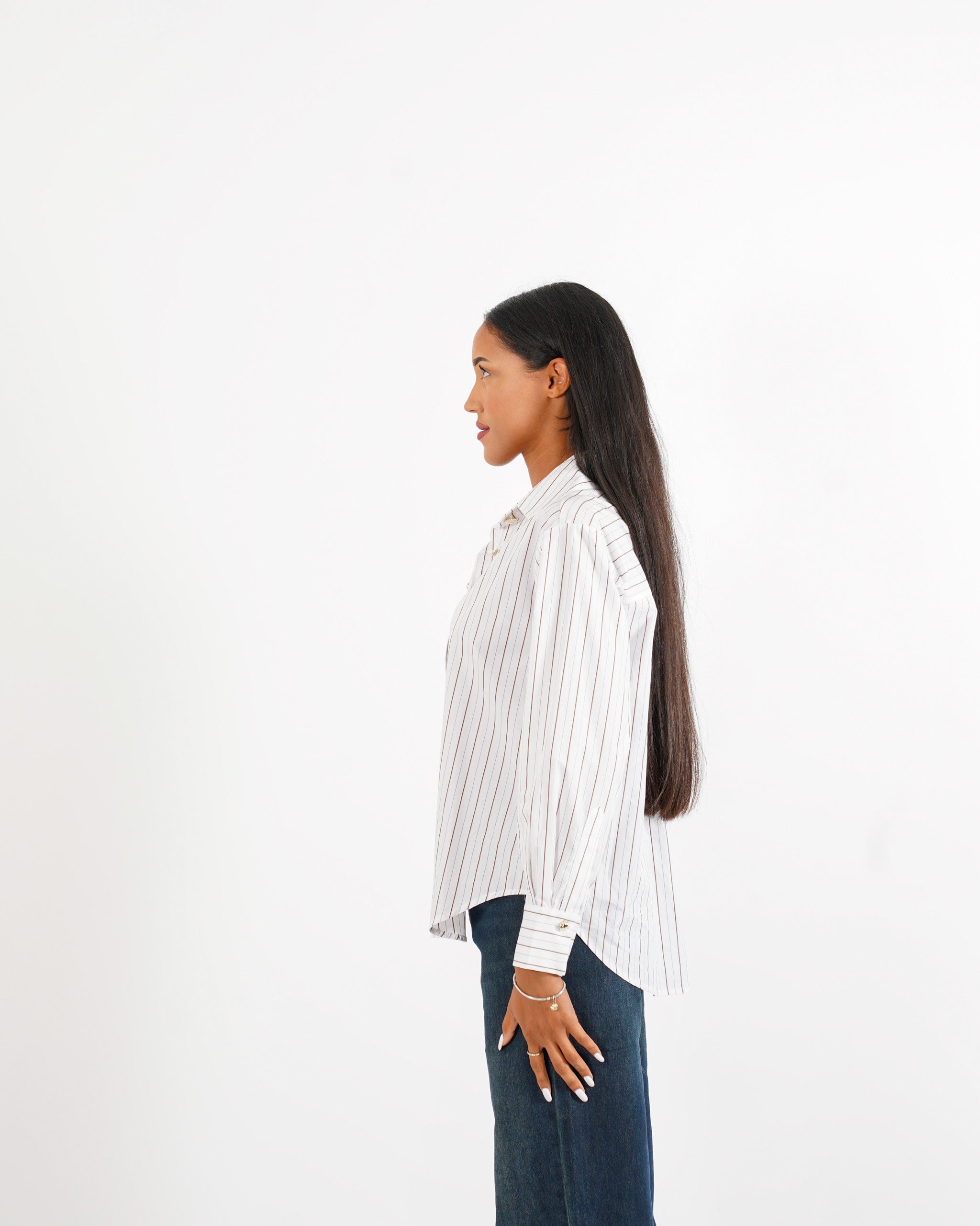 Camicia rigata con botti e gemelli dorati - Pacata - Hope Fashion