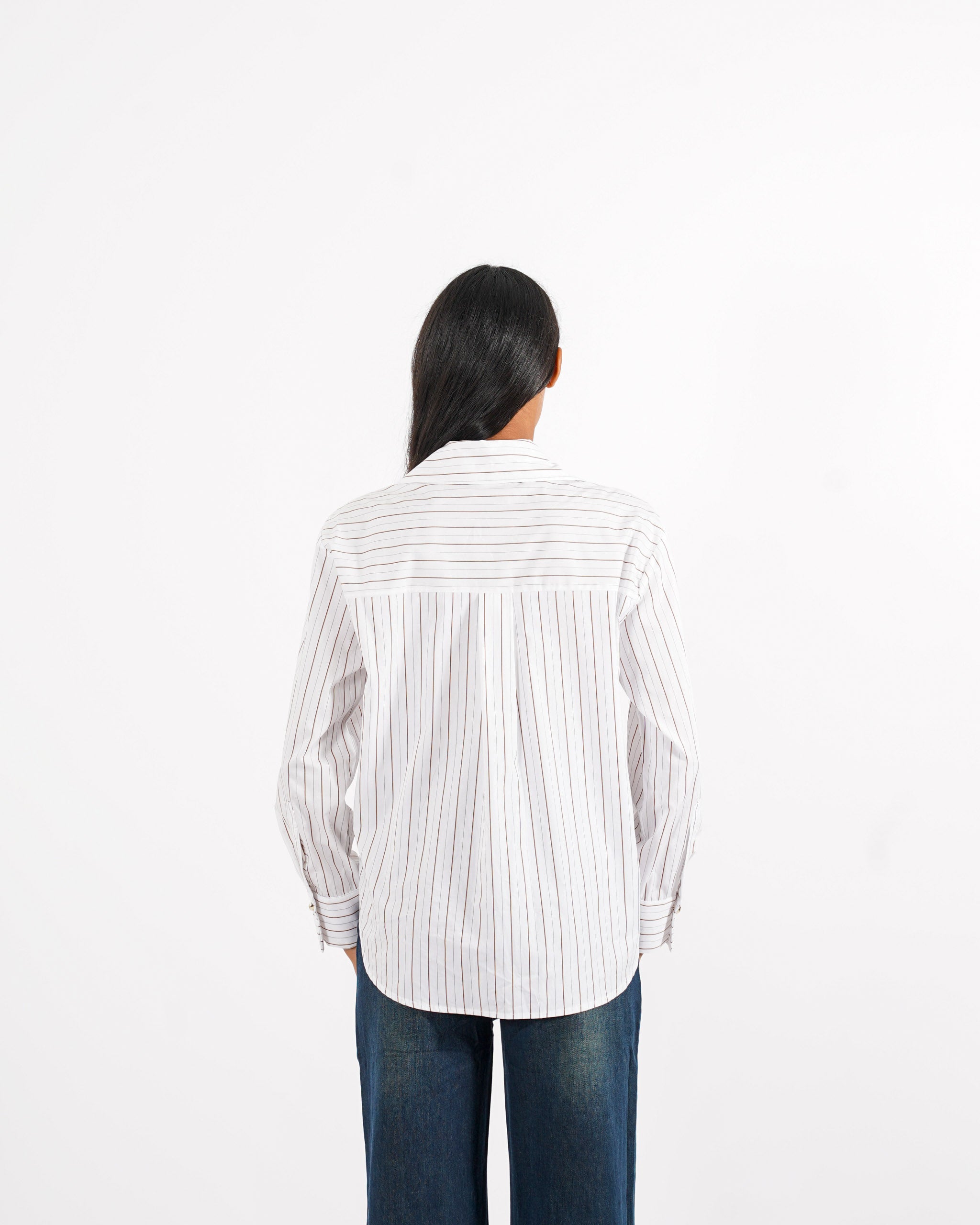 Camicia rigata con botti e gemelli dorati - Pacata - Hope Fashion