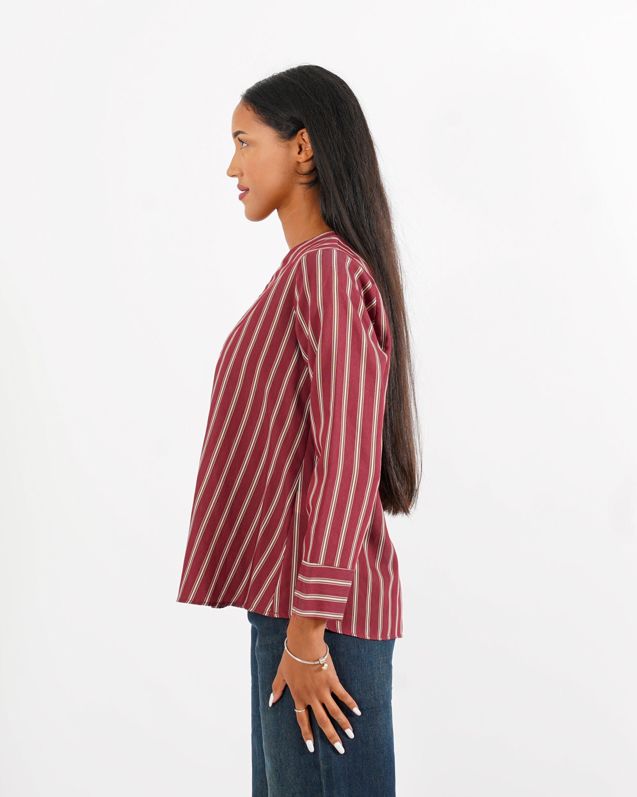 Blusa scollo a v rigata - Banale - Hope Fashion