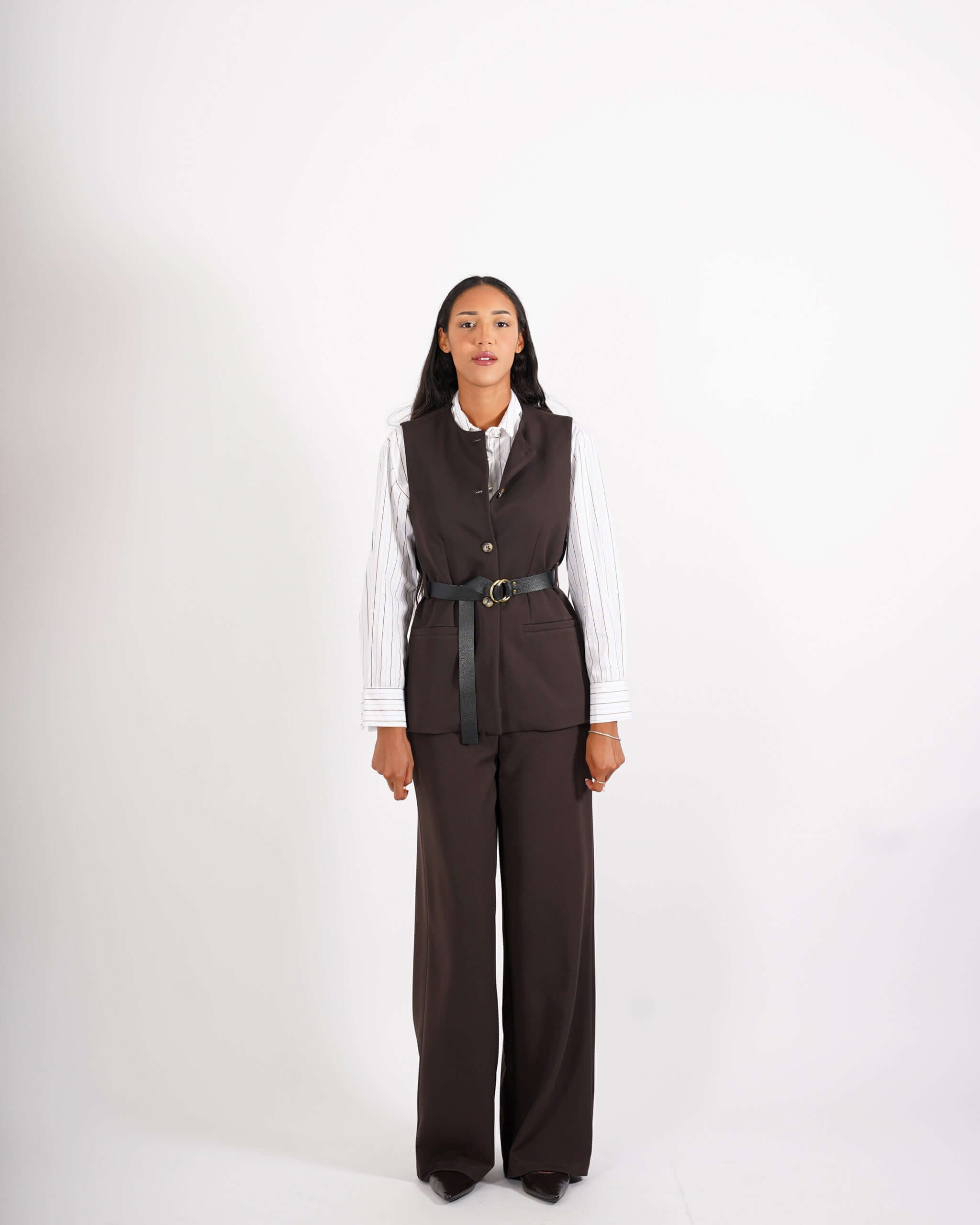 Gilet monopetto con cintura - Dania - Hope Fashion