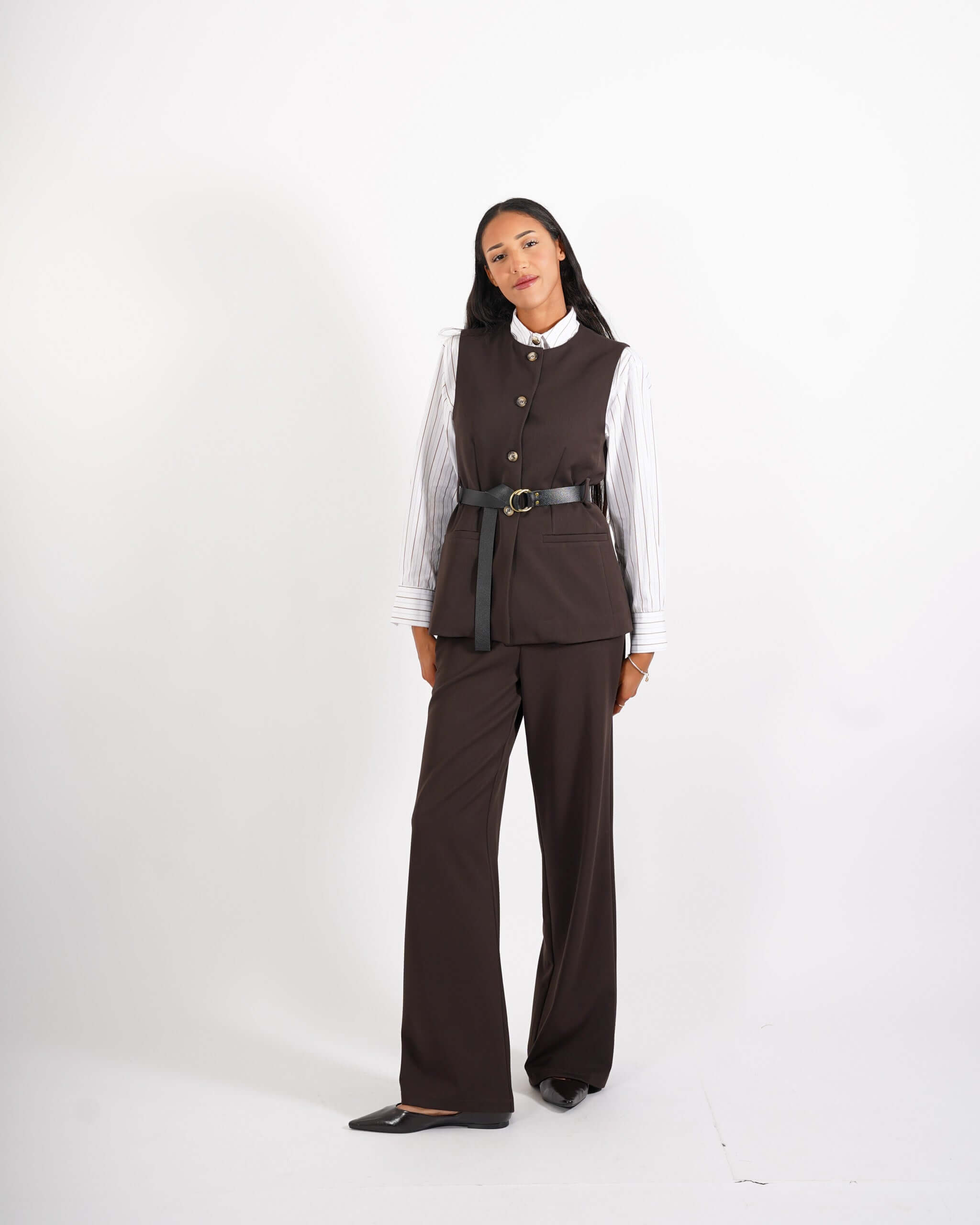 Gilet monopetto con cintura - Dania - Hope Fashion