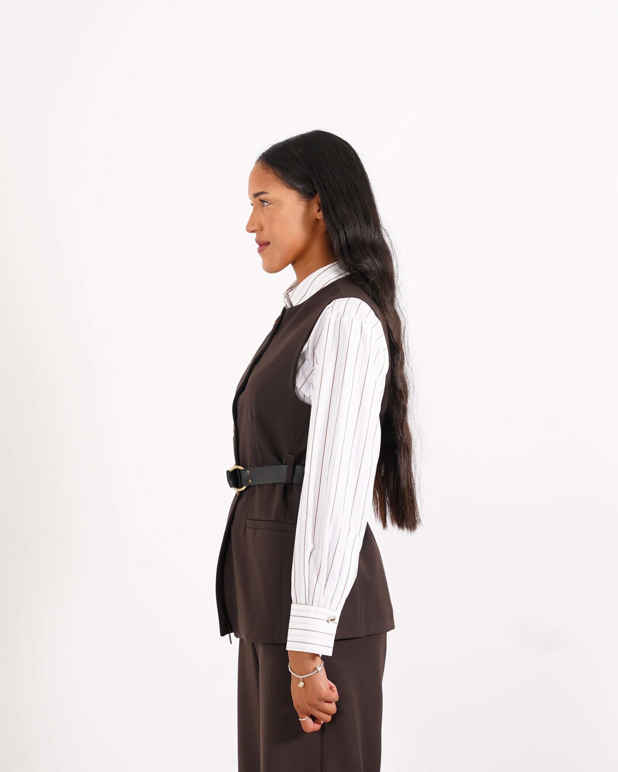 Gilet monopetto con cintura - Dania - Hope Fashion