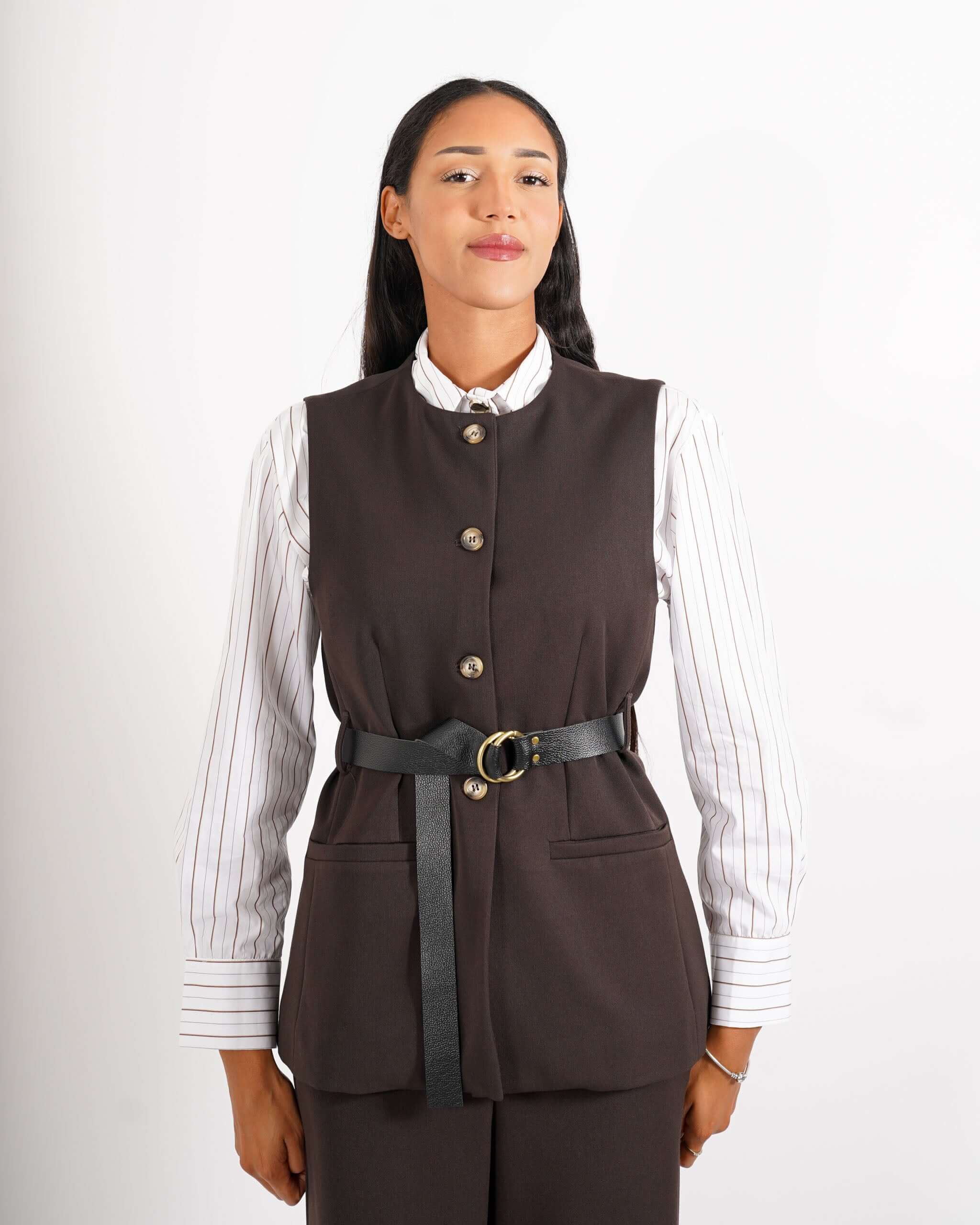 Gilet monopetto con cintura - Dania - Hope Fashion