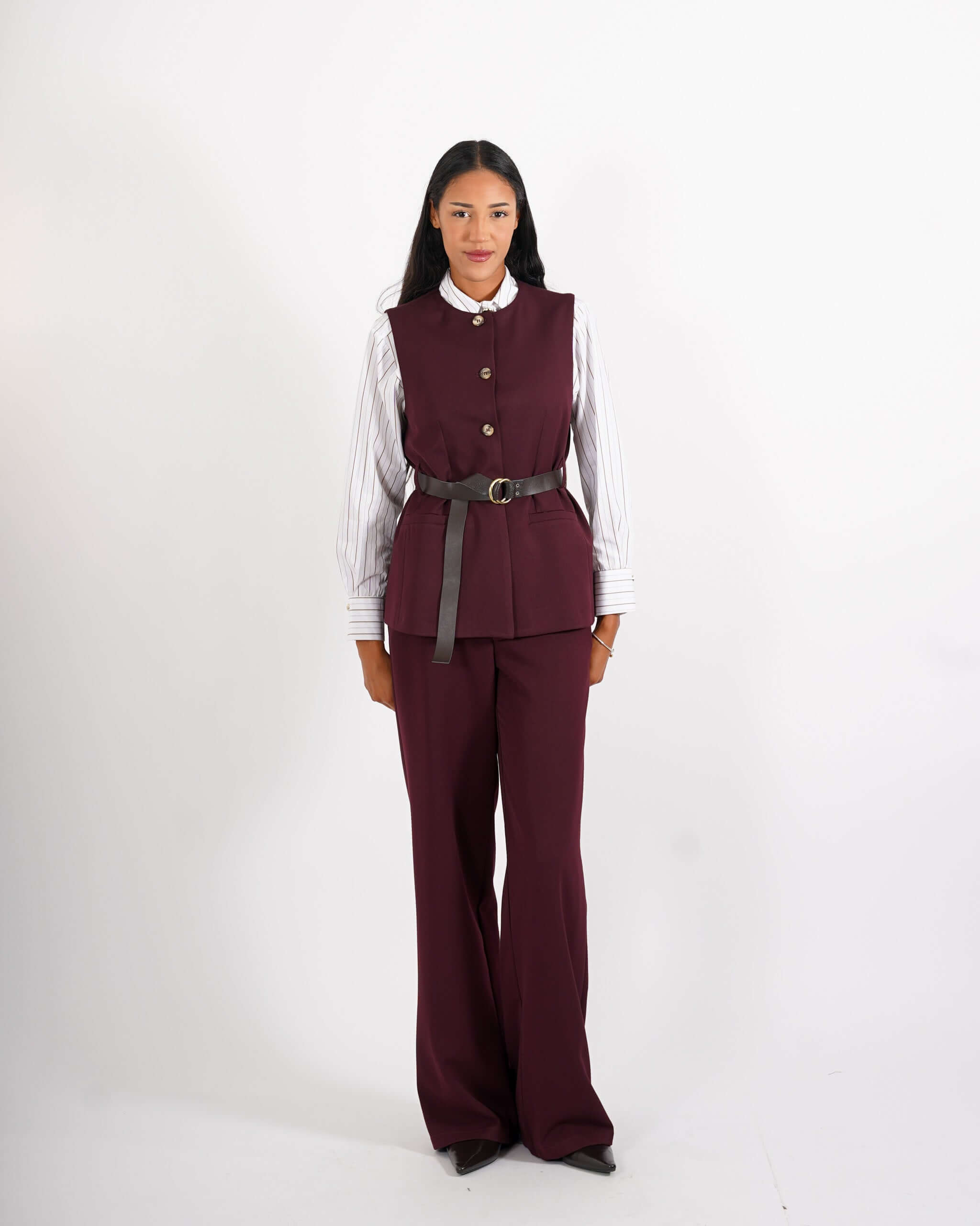 Gilet monopetto con cintura - Dania - Hope Fashion